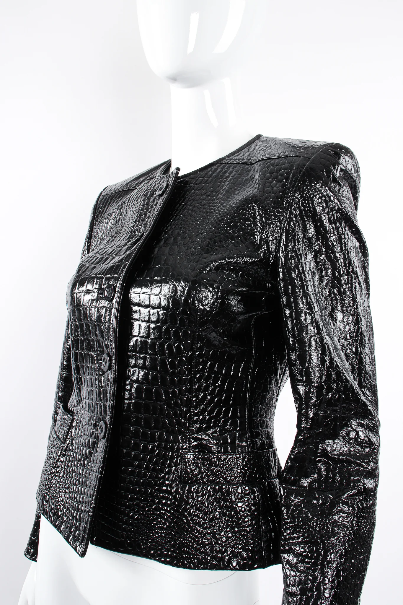 Embossed Patent Leather Jacket - Image 2
