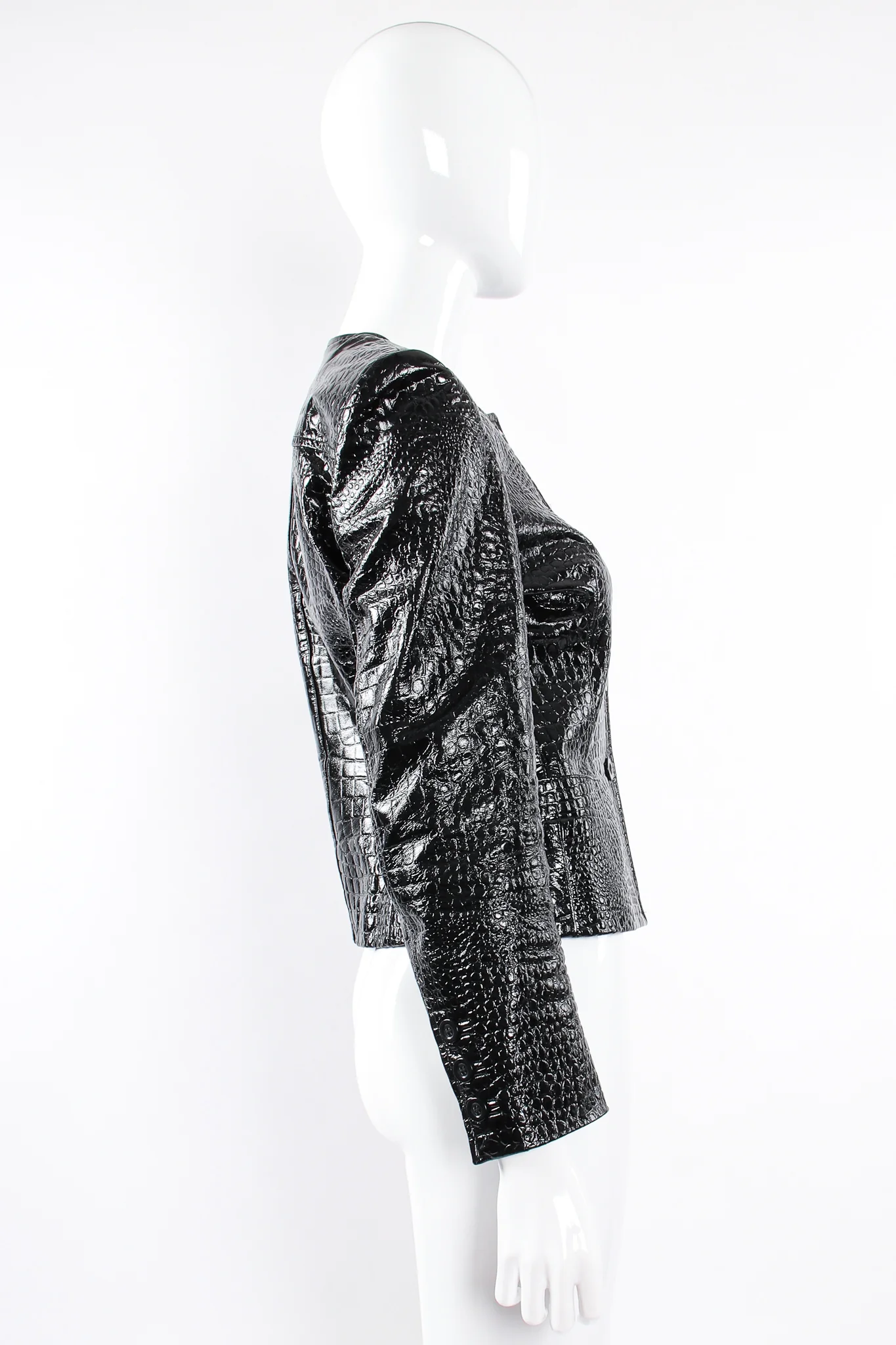 Embossed Patent Leather Jacket - Image 6