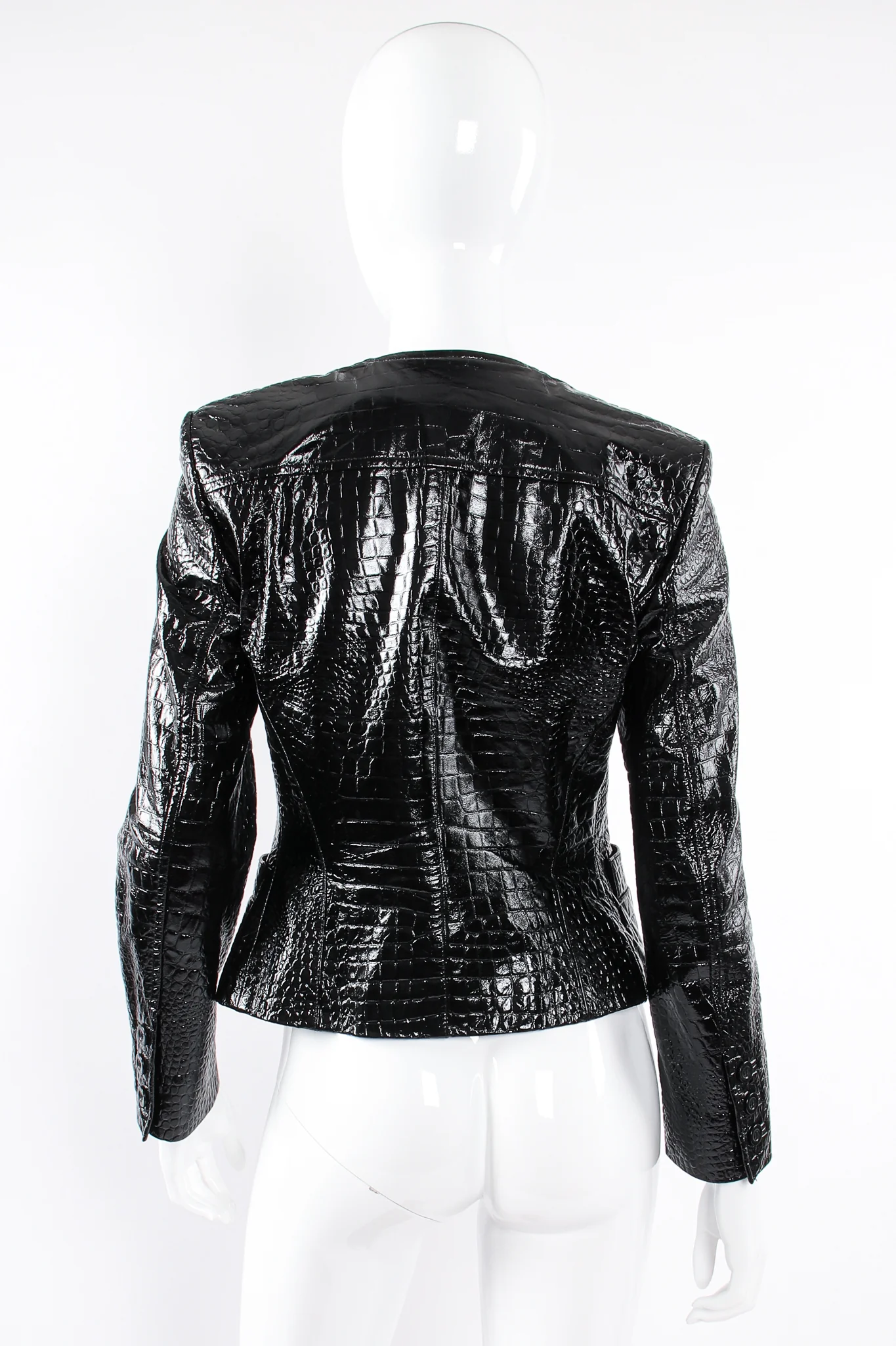 Embossed Patent Leather Jacket - Image 7