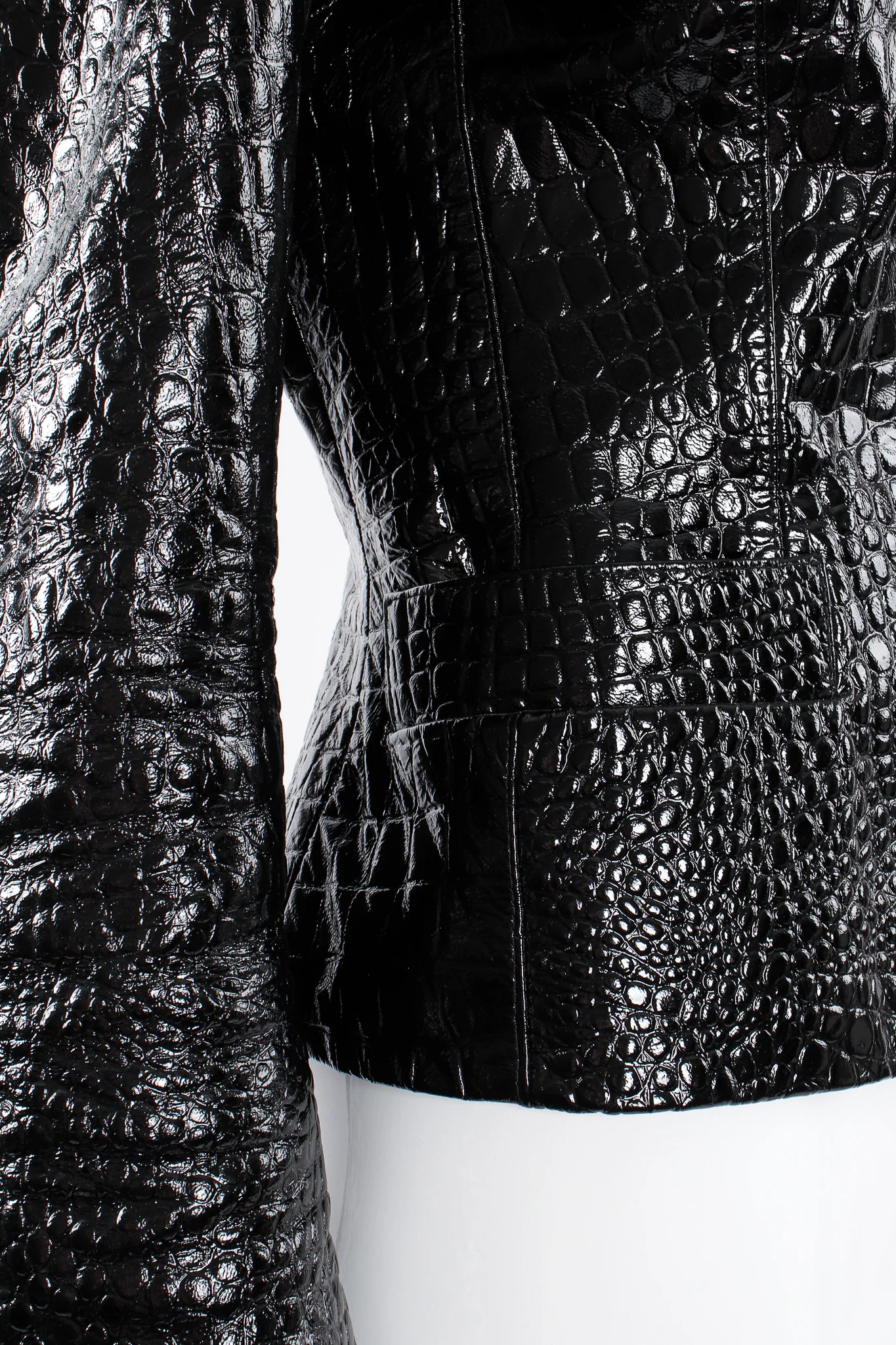 Embossed Patent Leather Jacket - Image 9