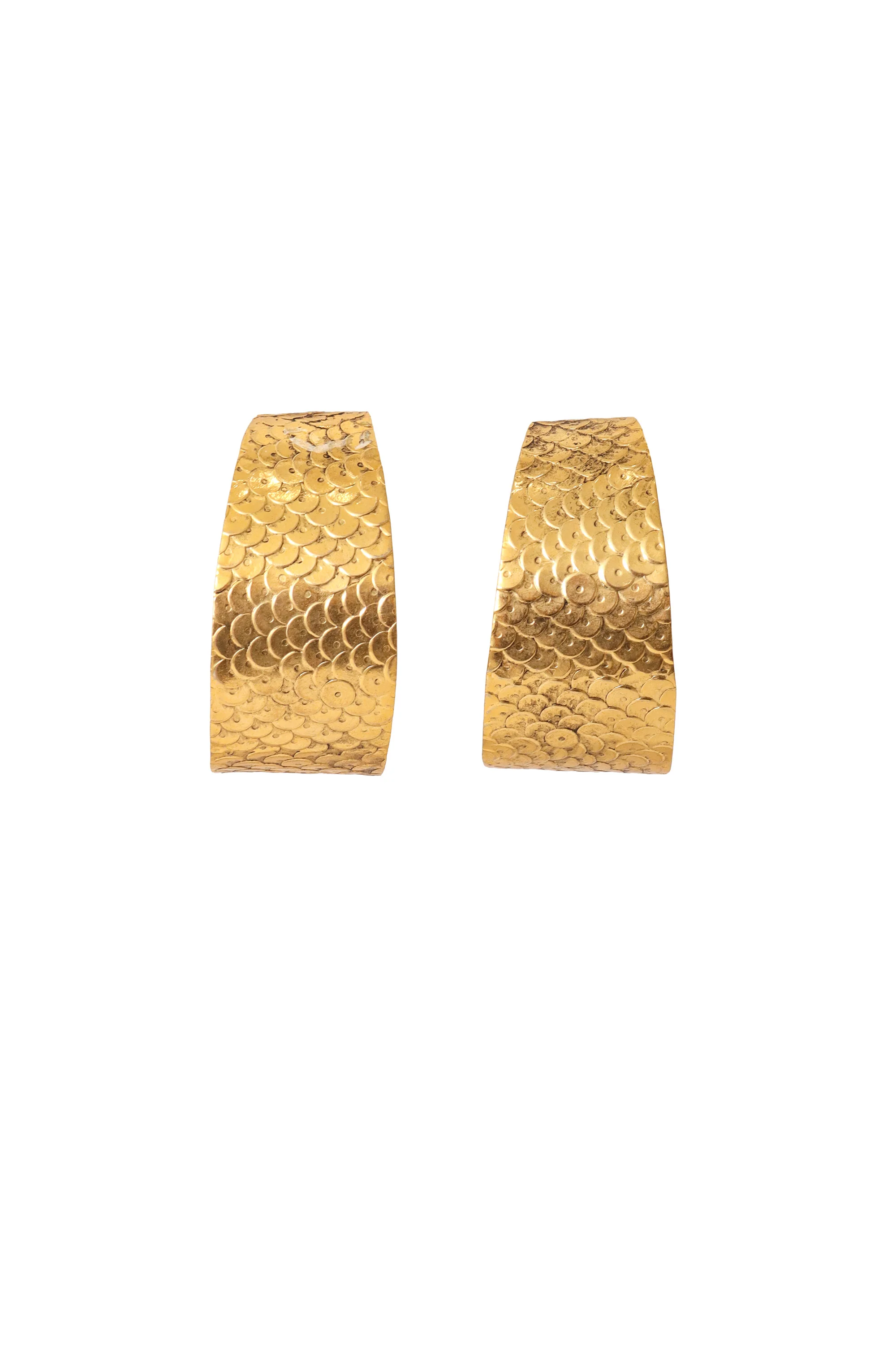 Embossed Scale Hoop Earrings I