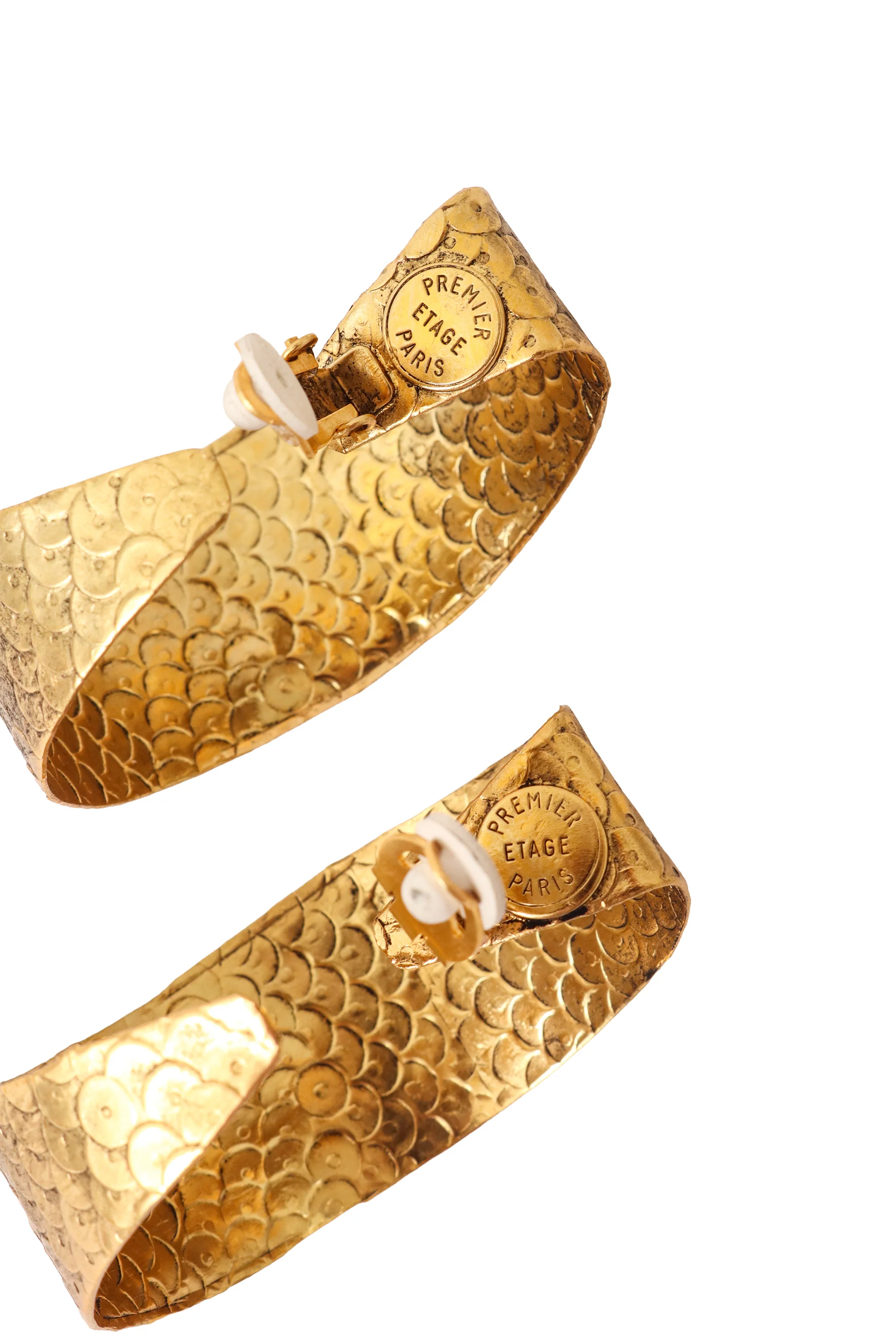 Embossed Scale Hoop Earrings I - Image 5
