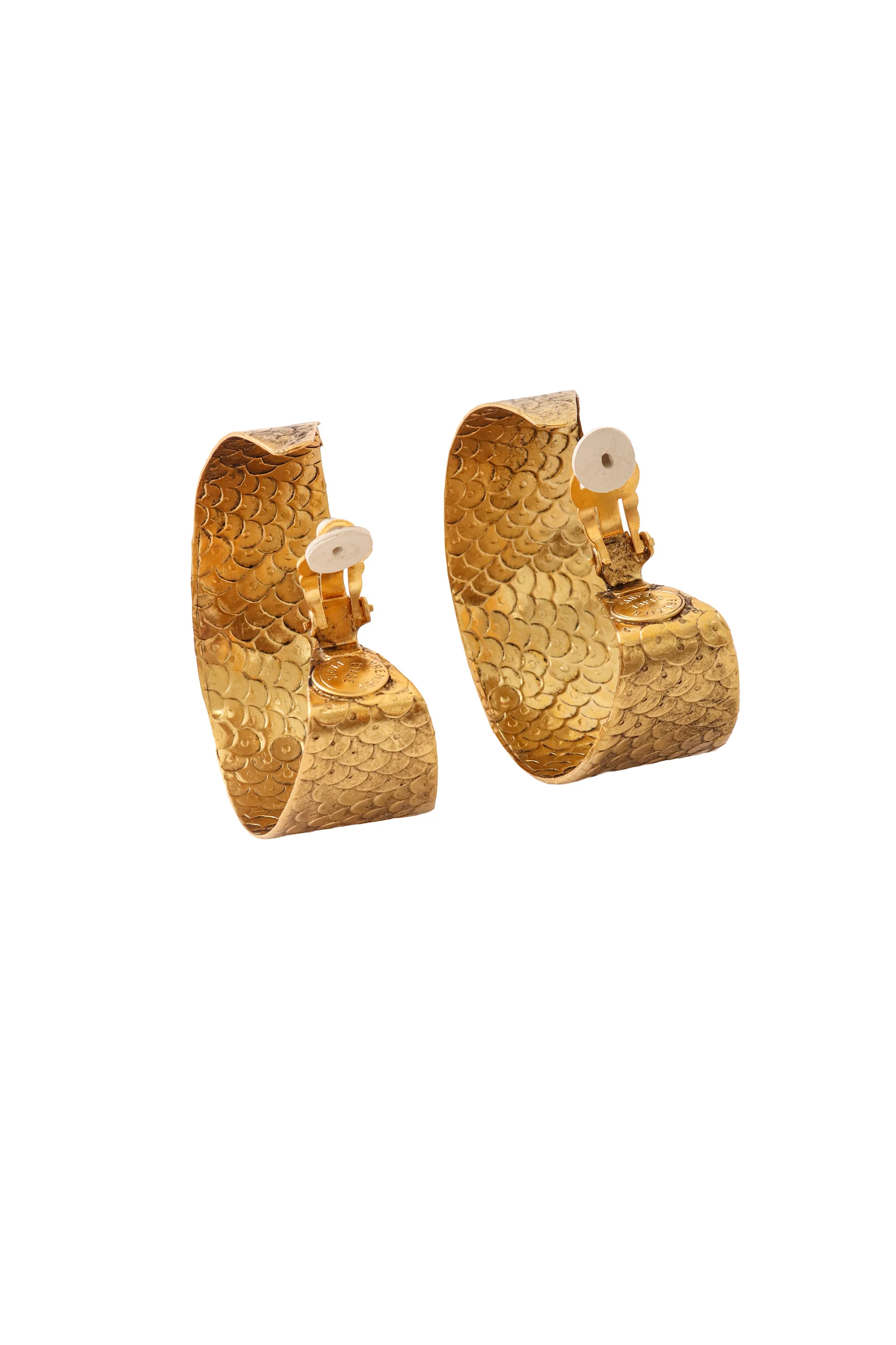 Embossed Scale Hoop Earrings II - Image 4