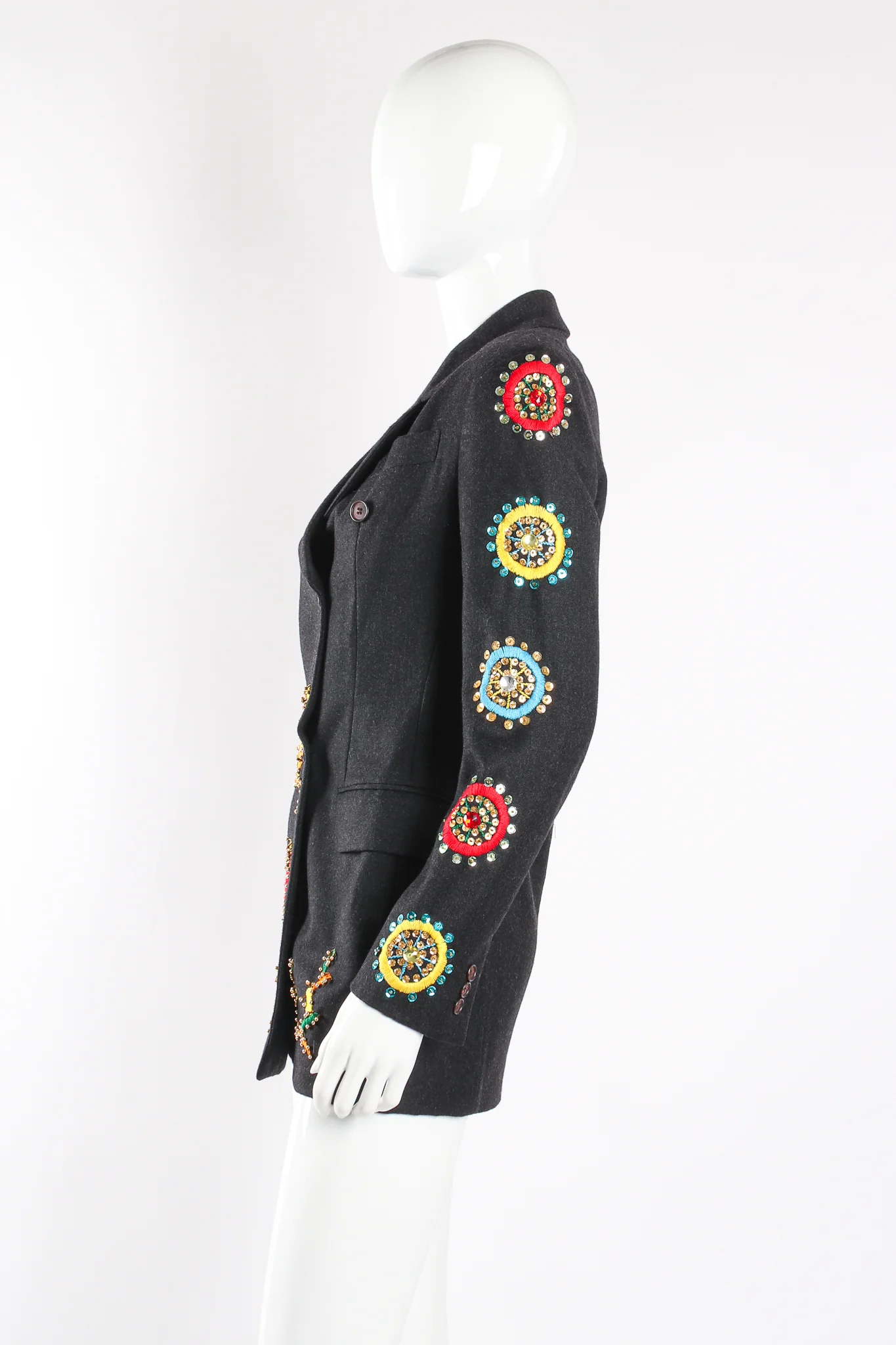 Embroidered Beaded Jacket & Pant Set - Image 10