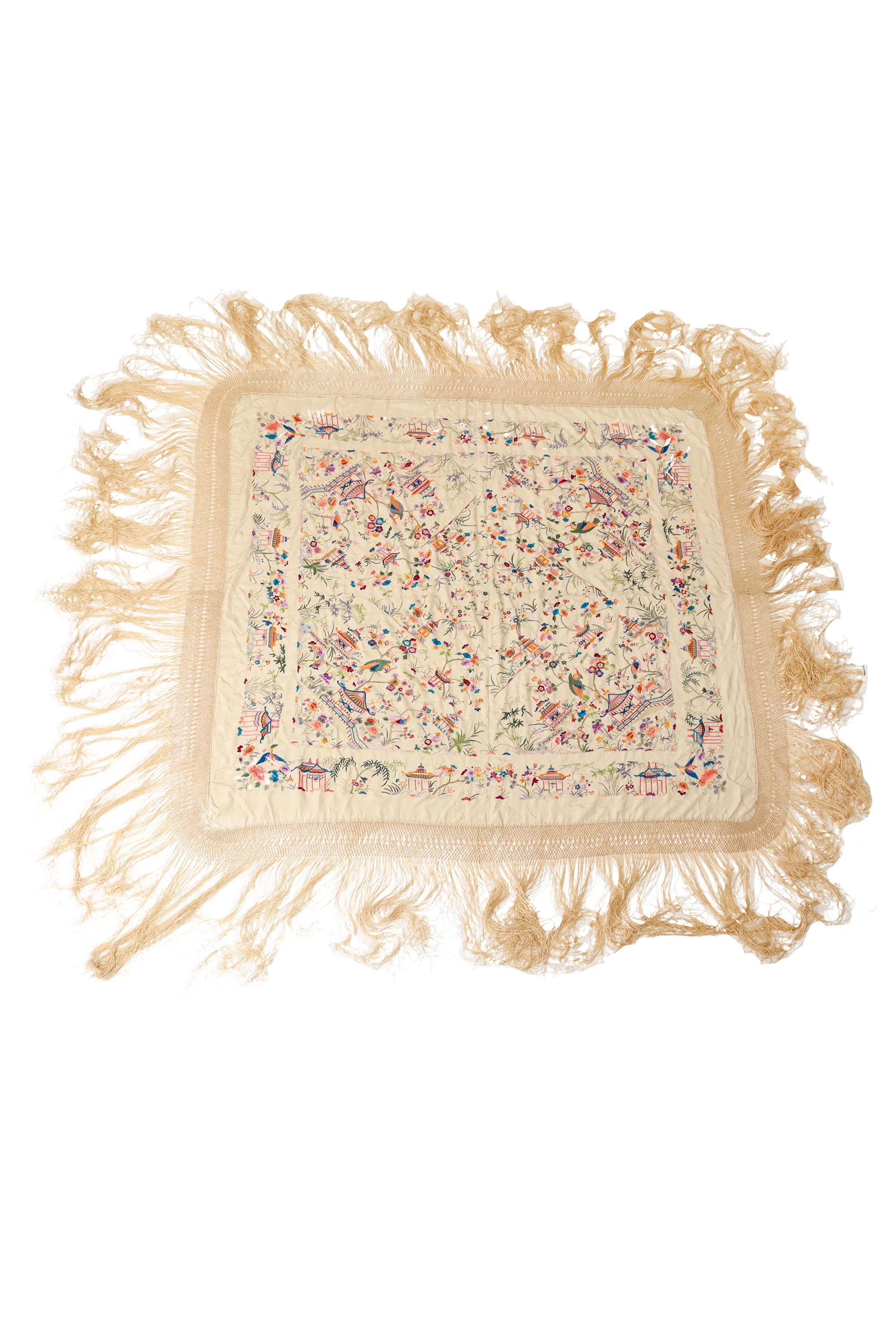 Embroidered Chinoiserie Piano Shawl - Image 2