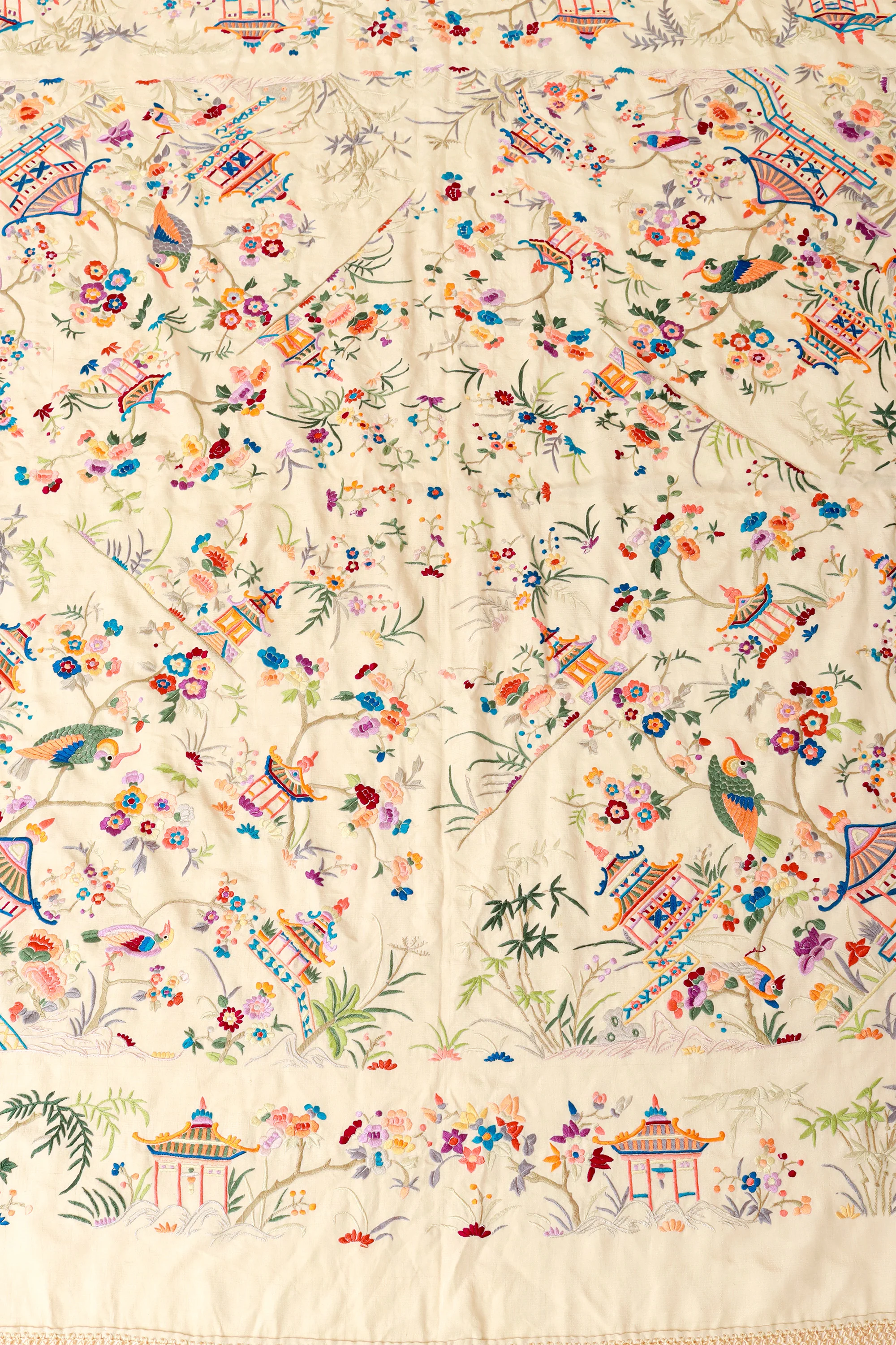Embroidered Chinoiserie Piano Shawl - Image 6