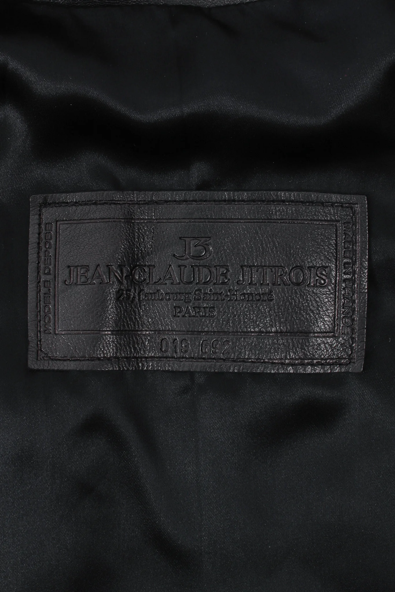 Embroidered Collarless Leather Jacket - Image 16