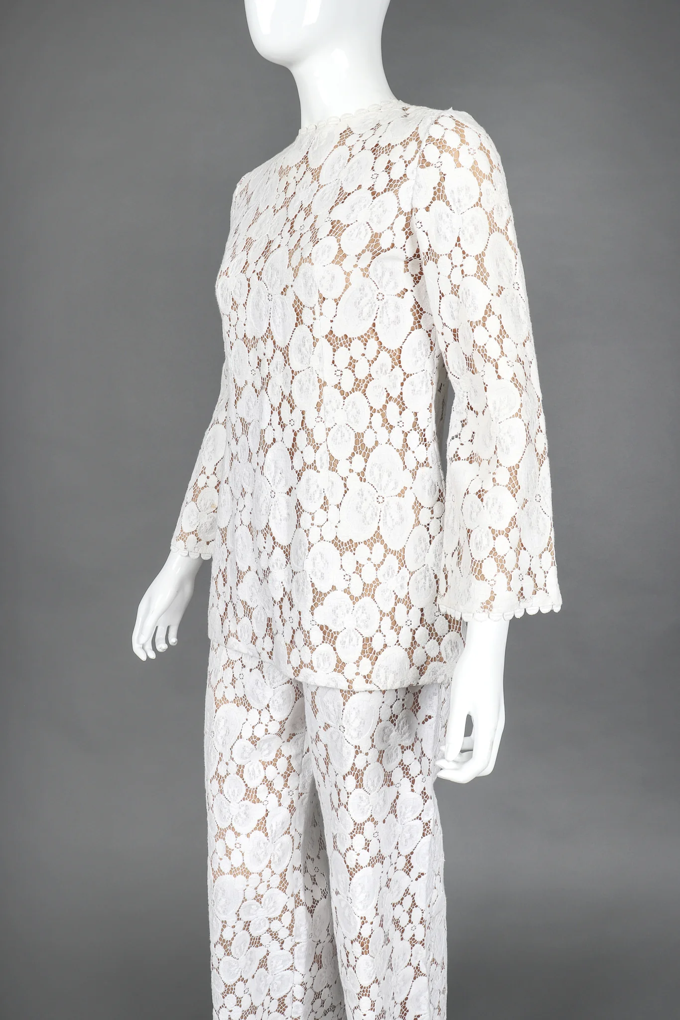 Embroidered Lace Top & Pant Set