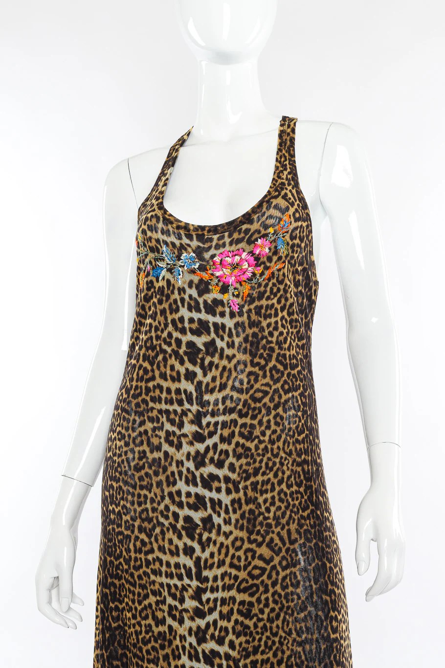 Embroidered Leopard Mesh Maxi Dress - Image 2