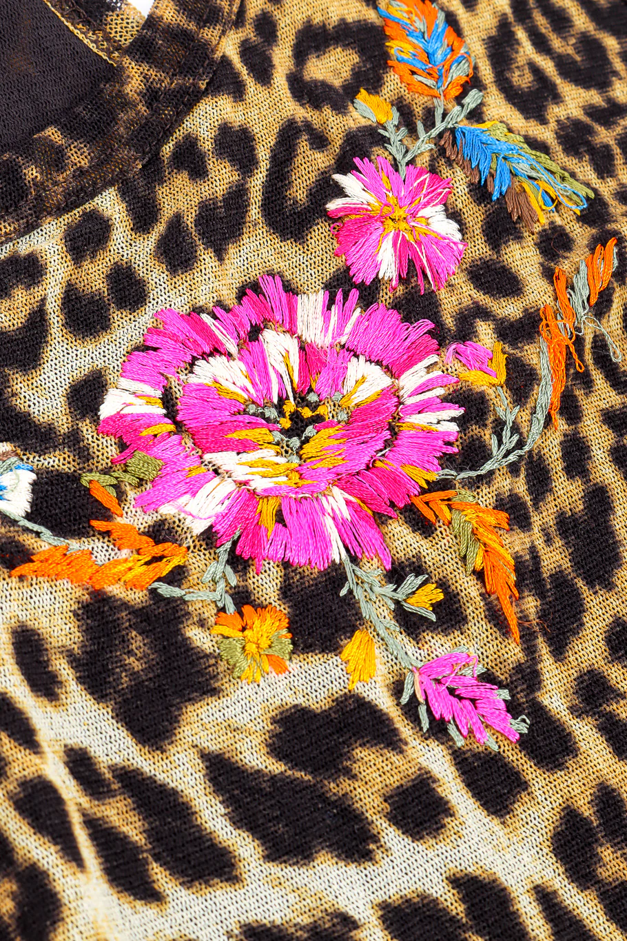 Embroidered Leopard Mesh Maxi Dress - Image 5