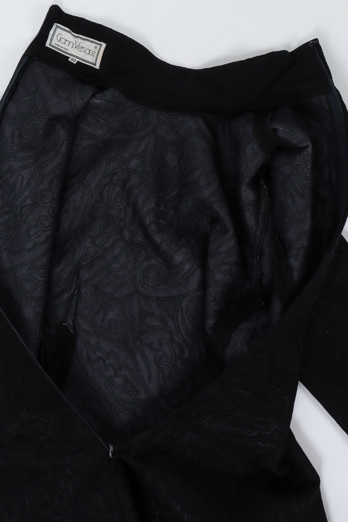 Monochrome Embroidered Mock Neck Dress - Image 10