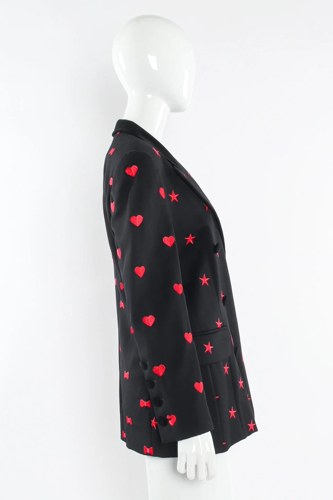 Embroidered Stars Hearts Bows Blazer - Image 3