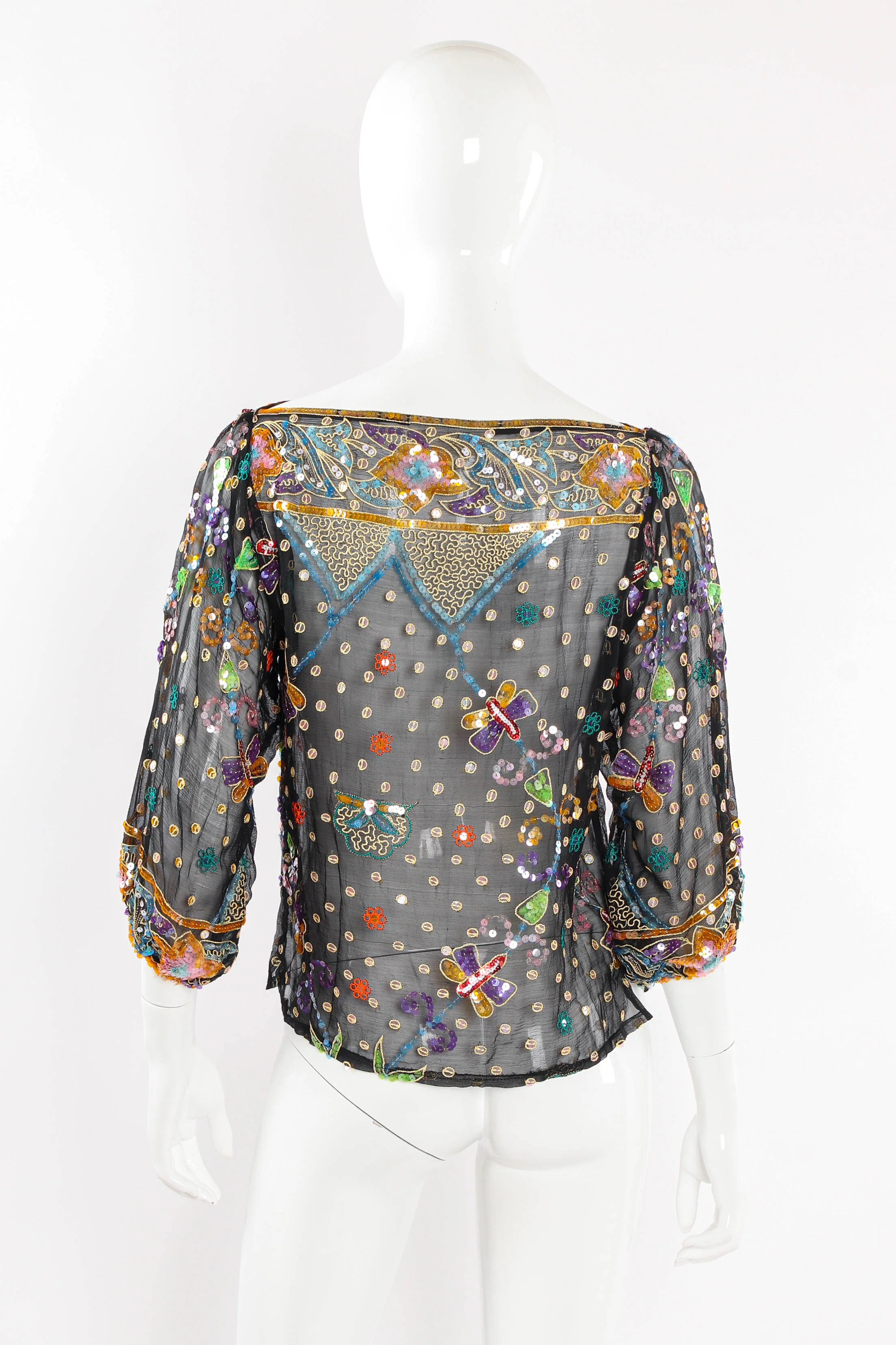 Embroidered Sequin Dragonfly Top - Image 4