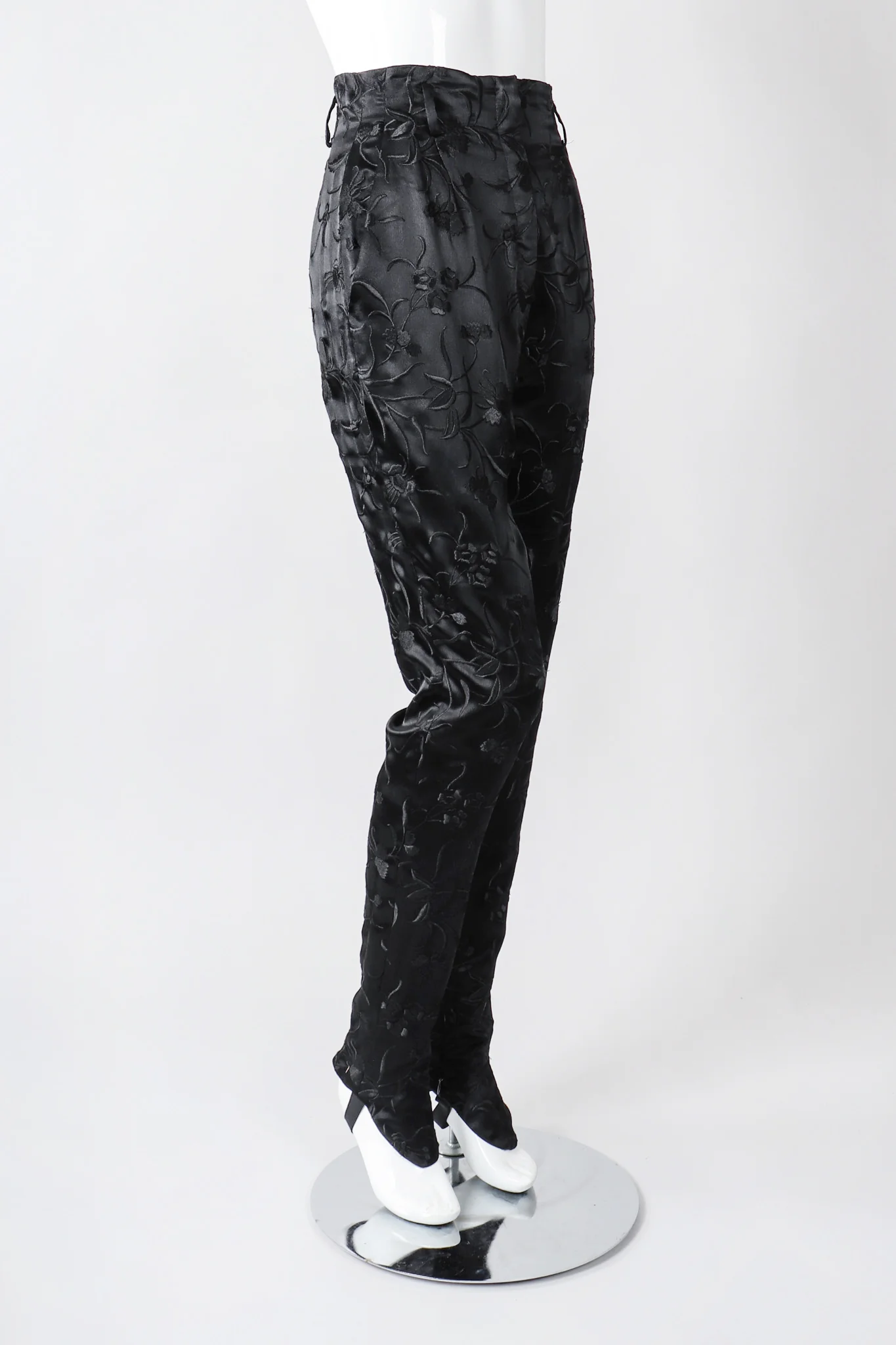 Embroidered Silk Stirrup Pant - Image 3