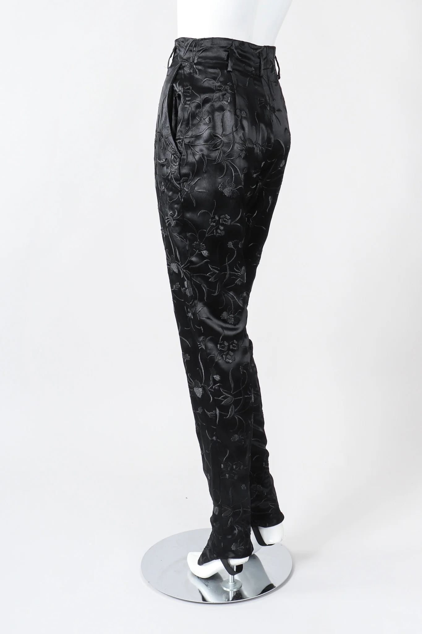 Embroidered Silk Stirrup Pant - Image 6