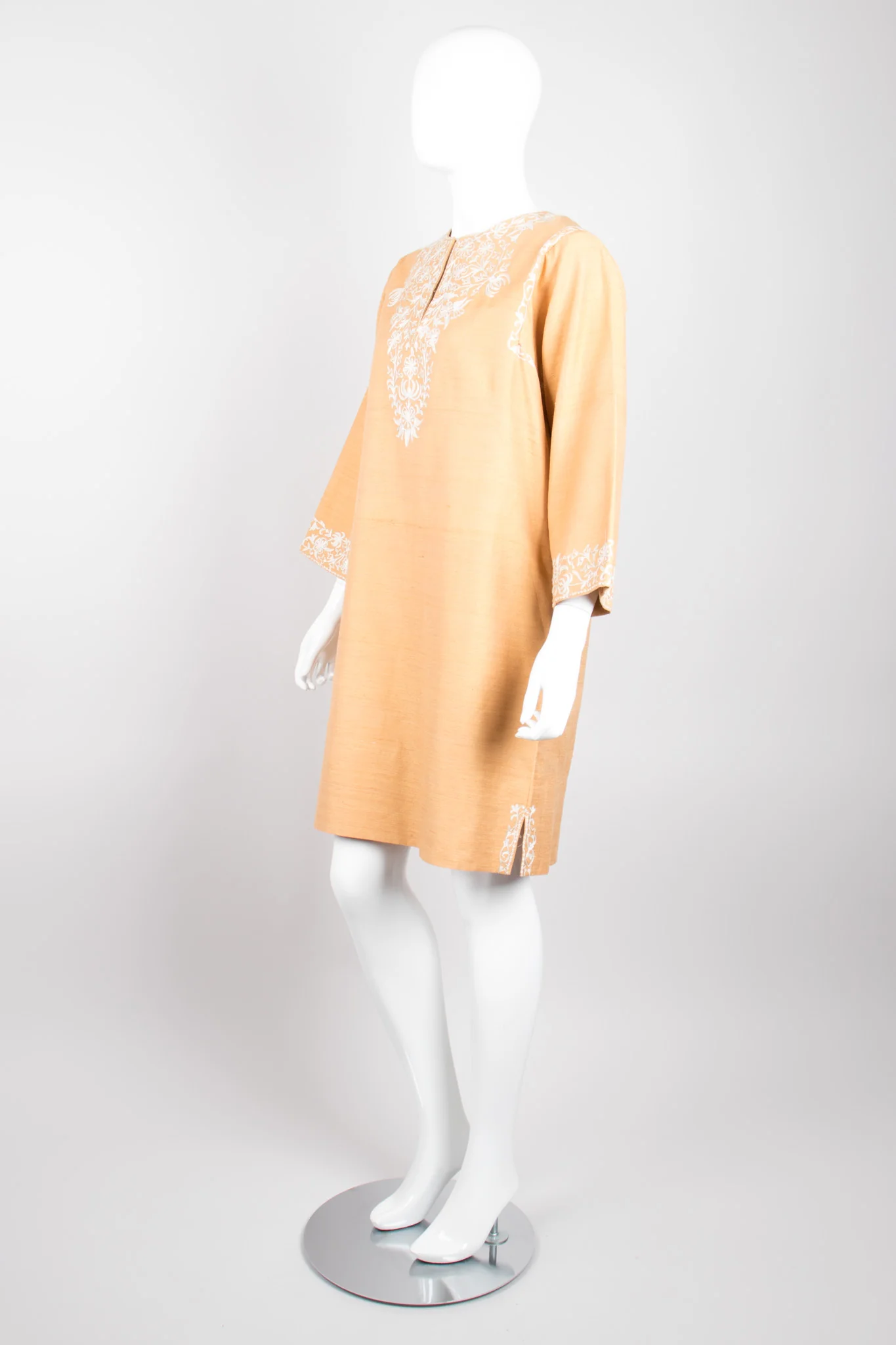 Embroidered Silk Tunic Dress - Image 3