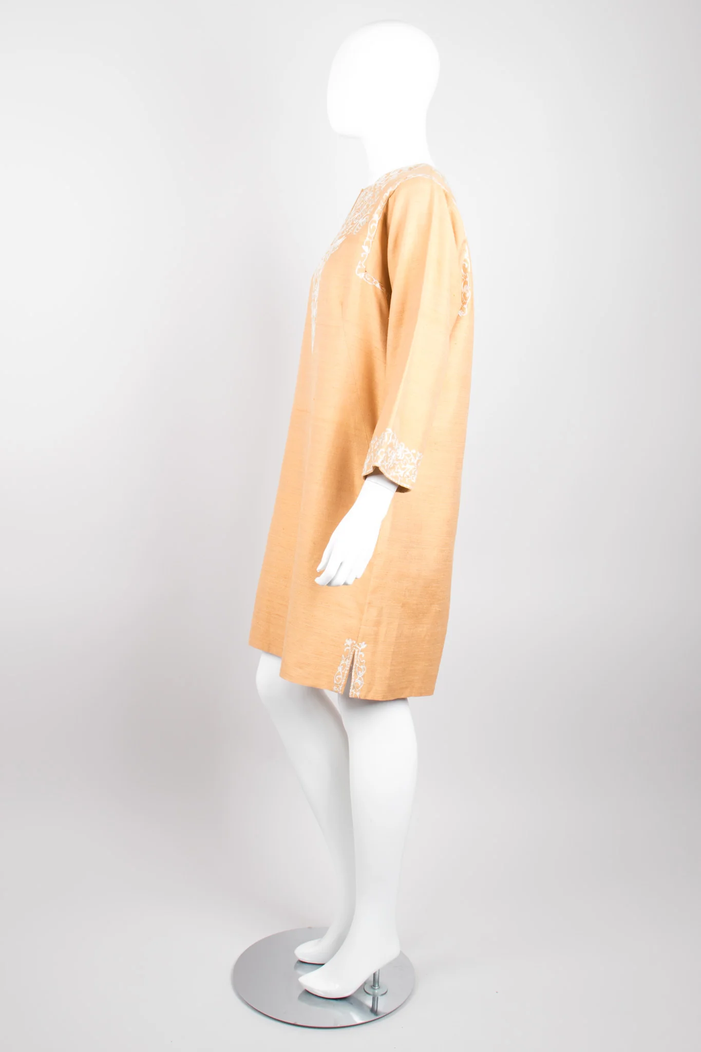 Embroidered Silk Tunic Dress - Image 4