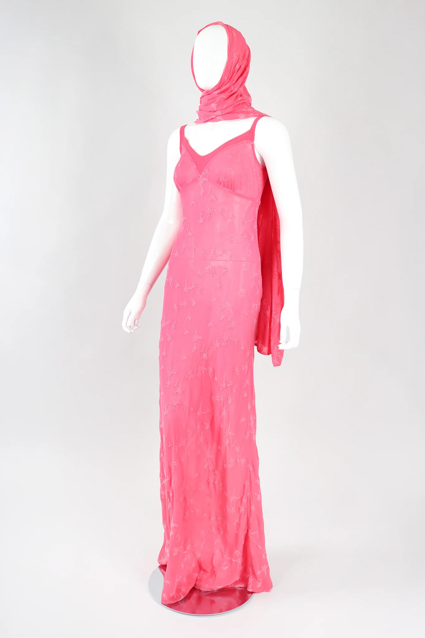 Embroidered Slip Dress & Shawl - Image 3