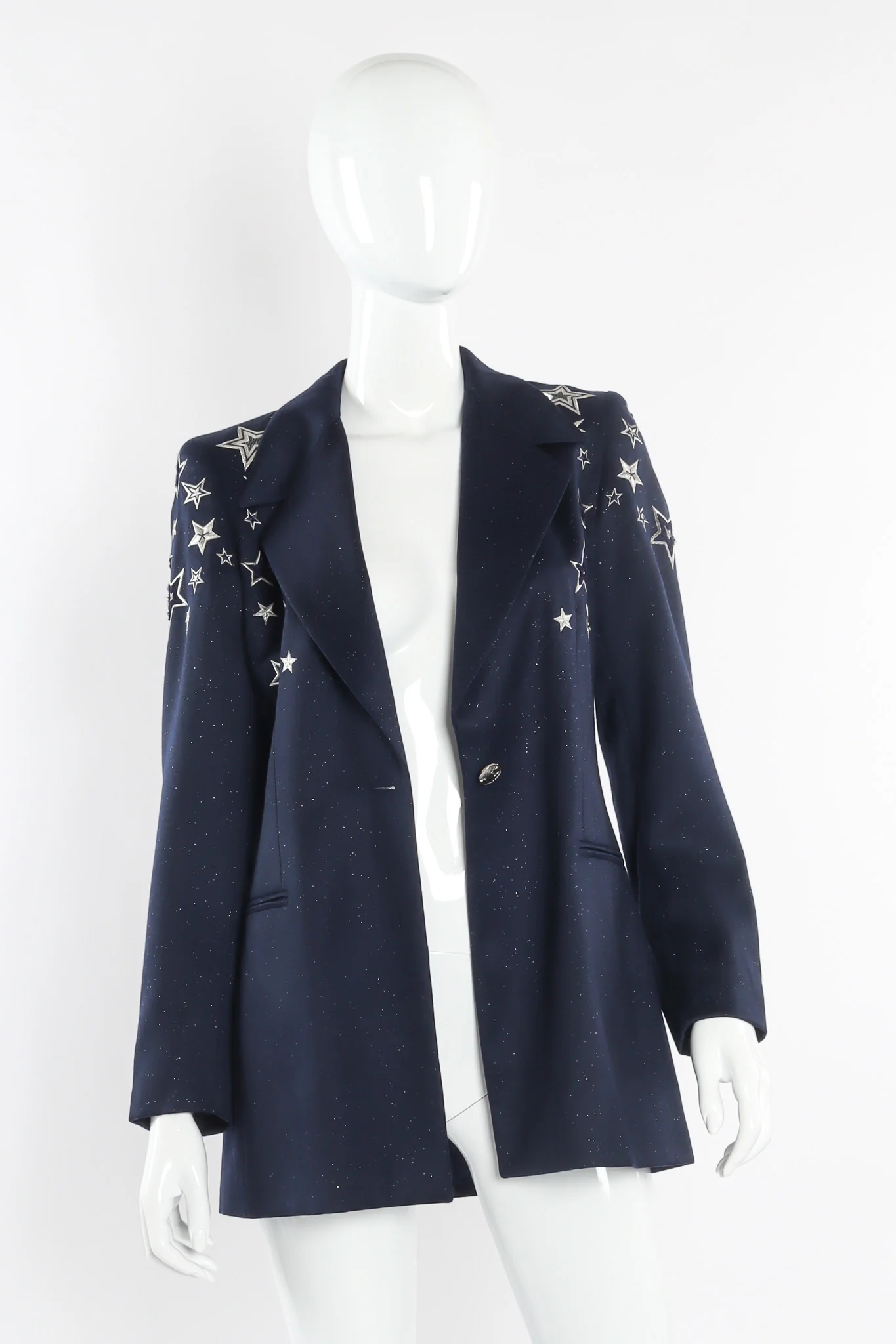 Embroidered Star Wool Blazer - Image 3