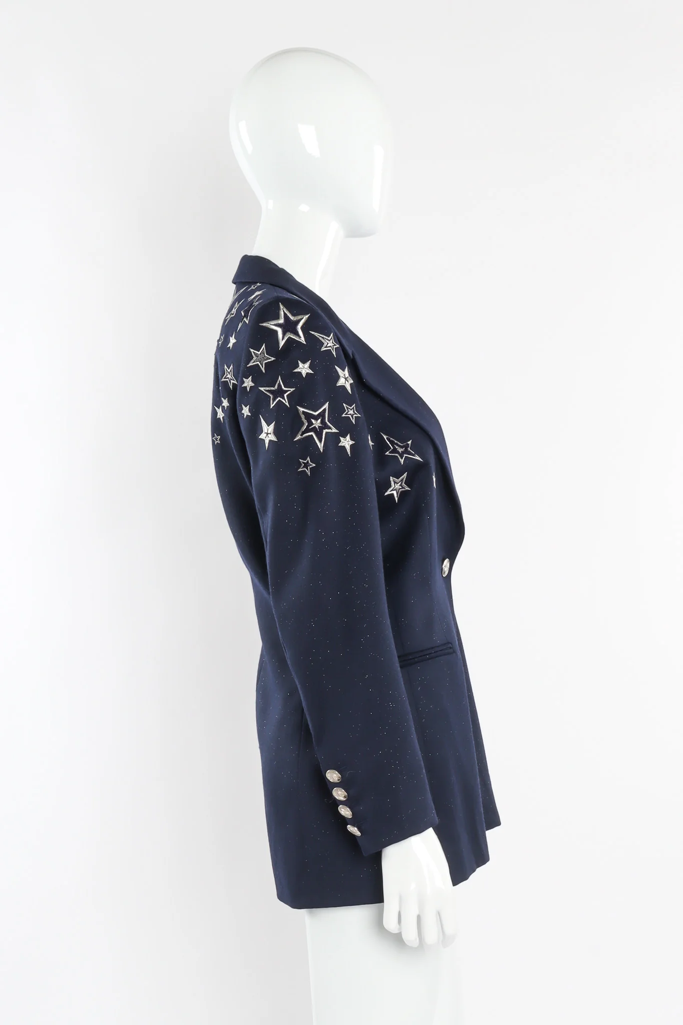 Embroidered Star Wool Blazer - Image 4