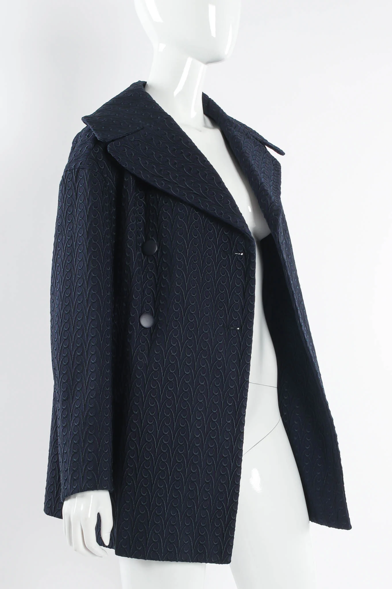 Embroidered Swirl Double Breasted Coat - Image 5