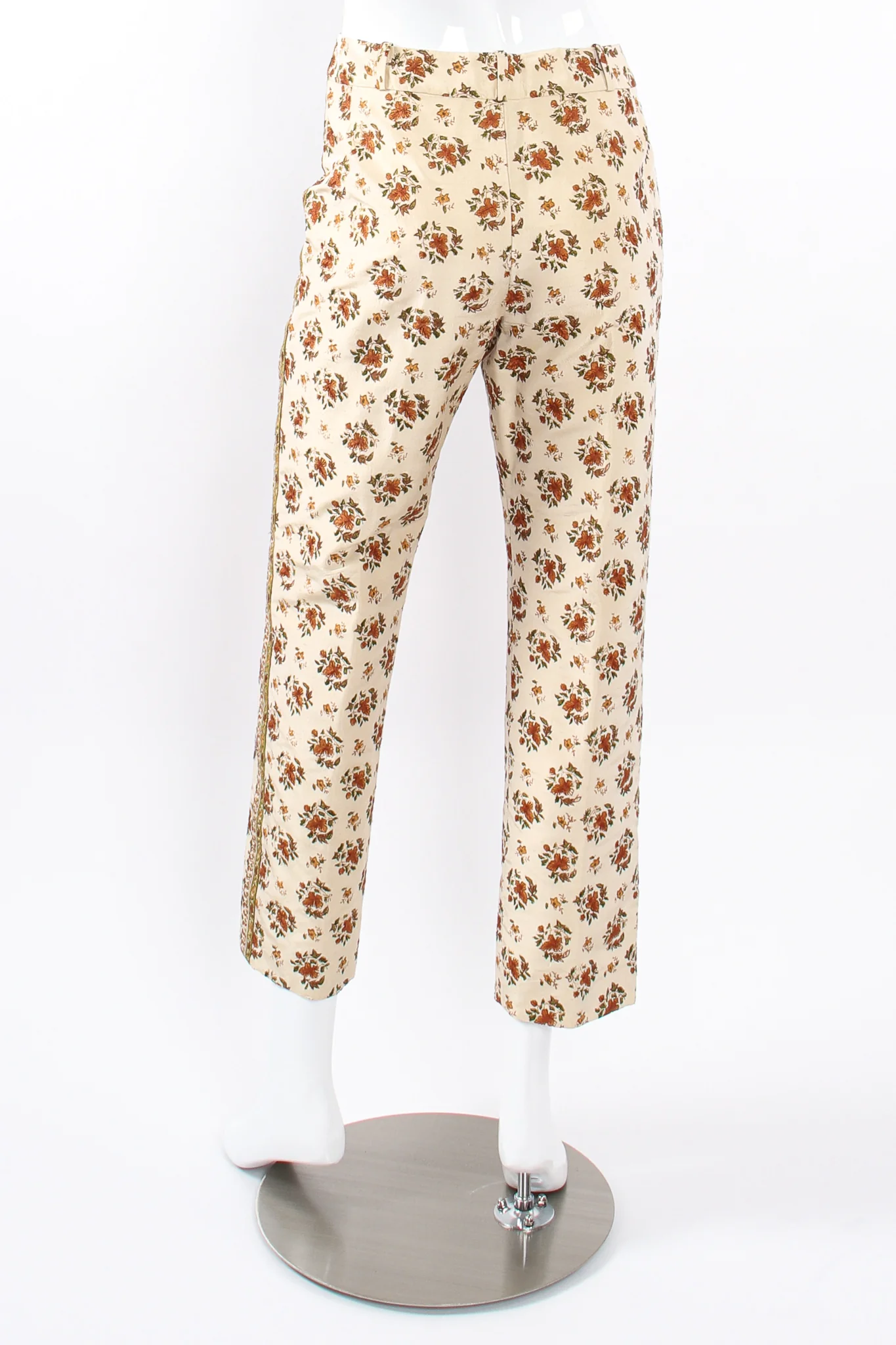 Embroidered Woodblock Print Silk Pant - Image 6