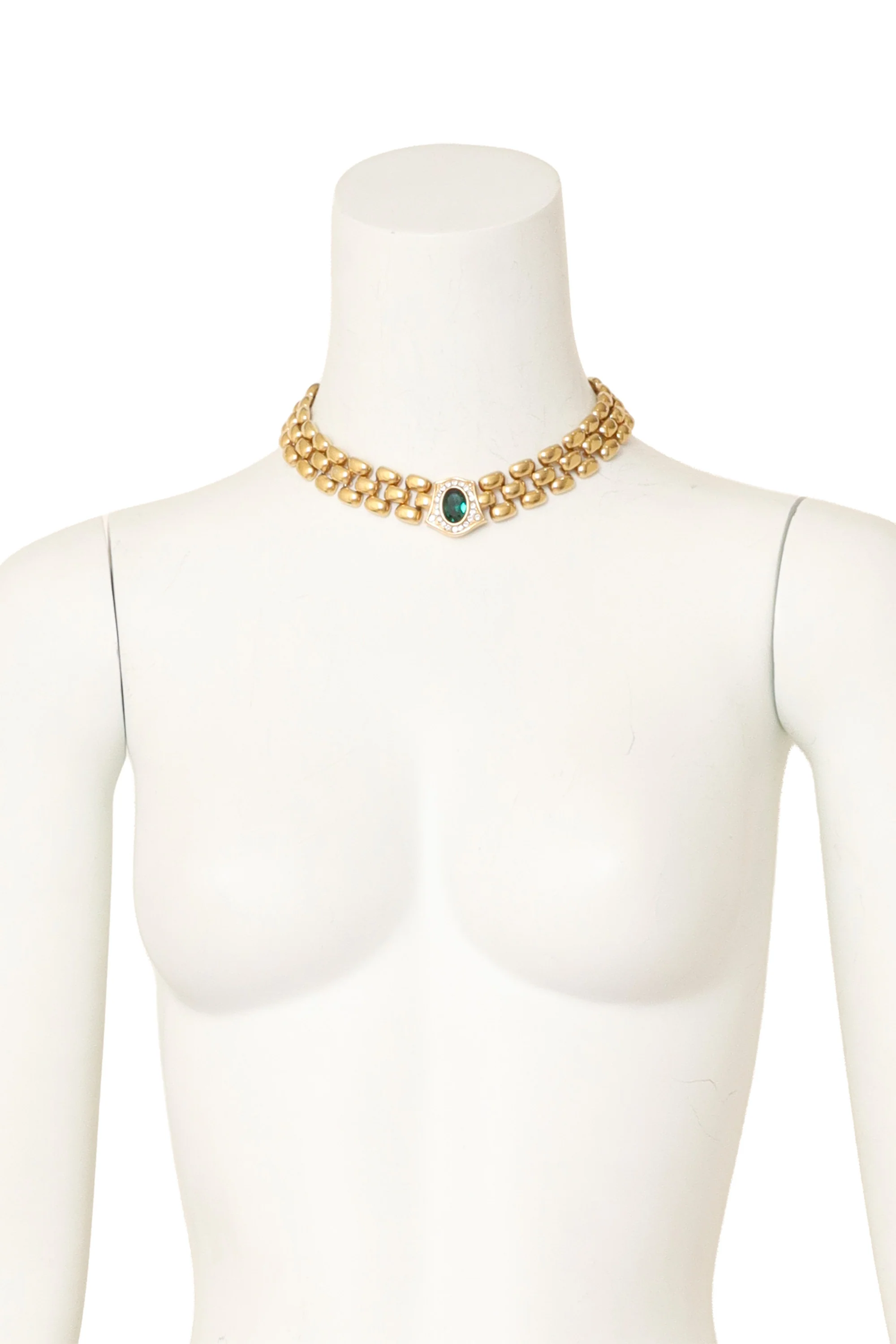 Emerald Cabochon Collar Necklace - Image 2