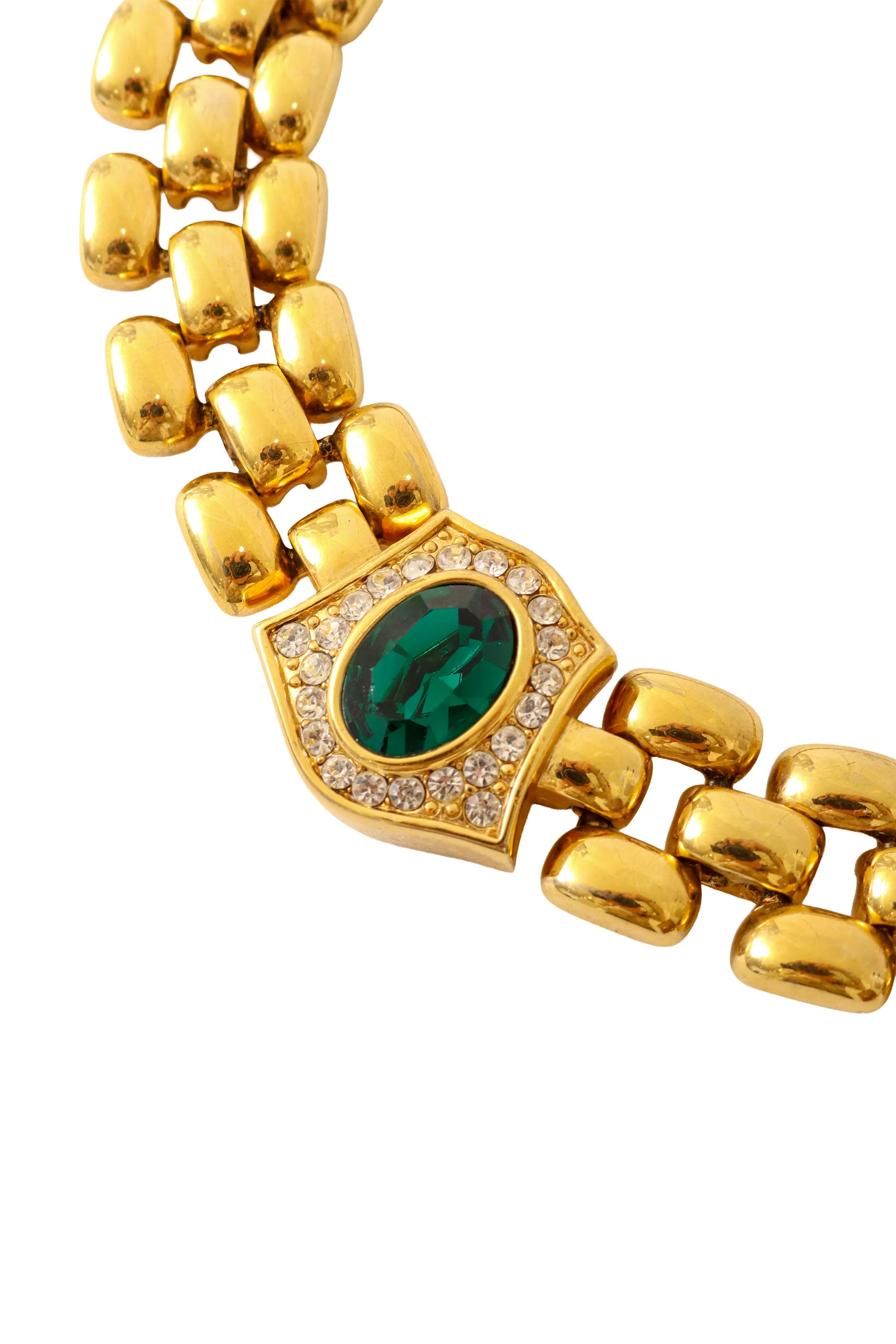 Emerald Cabochon Collar Necklace - Image 3