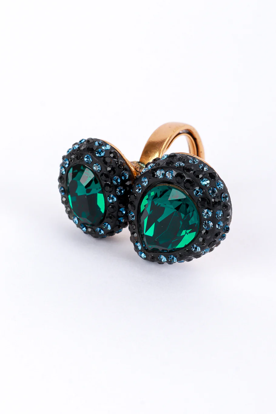 Emerald Duo Gem Cocktail Ring - Image 3