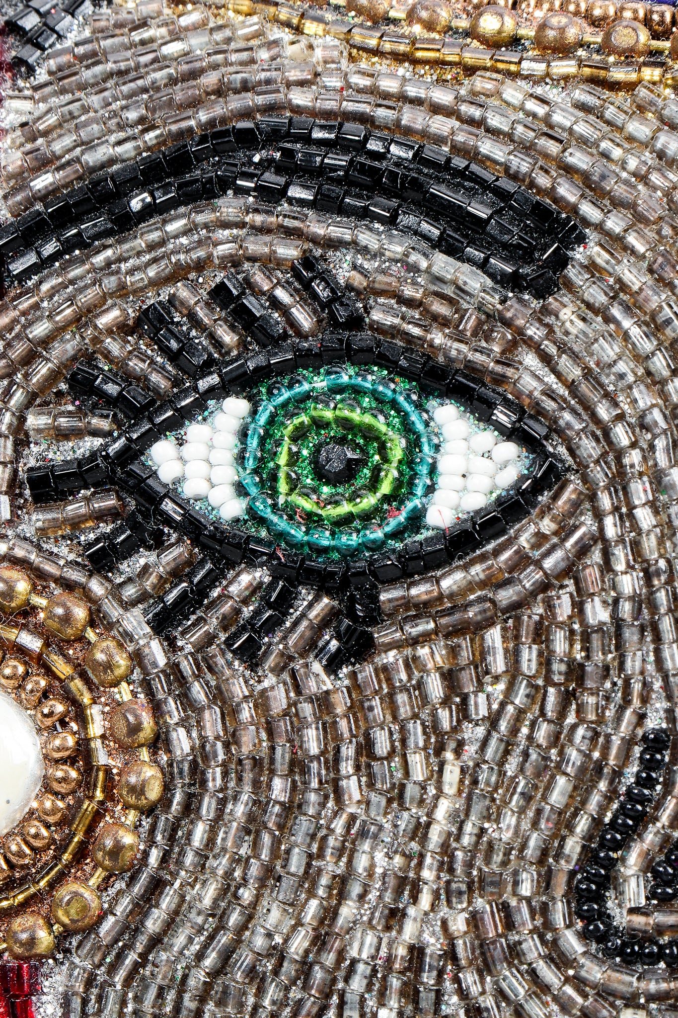 Emerald Eyes Beaded Face Bag - Image 3