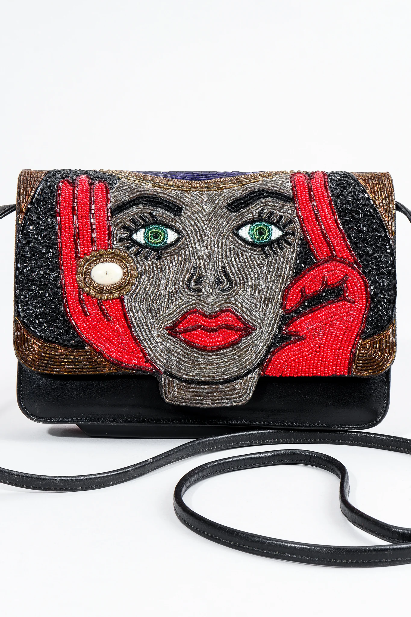 Emerald Eyes Beaded Face Bag - Image 6