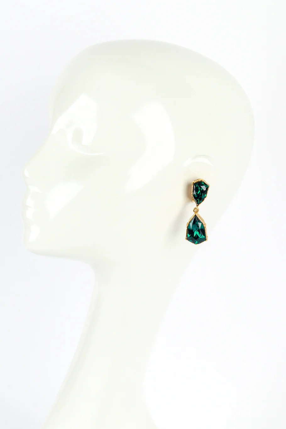 Emerald Gem Drop Earrings - Image 2