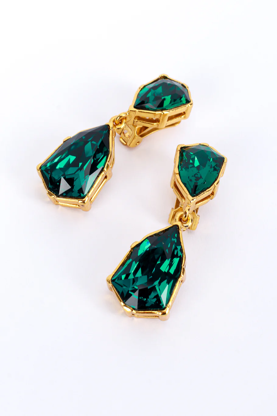 Emerald Gem Drop Earrings - Image 3