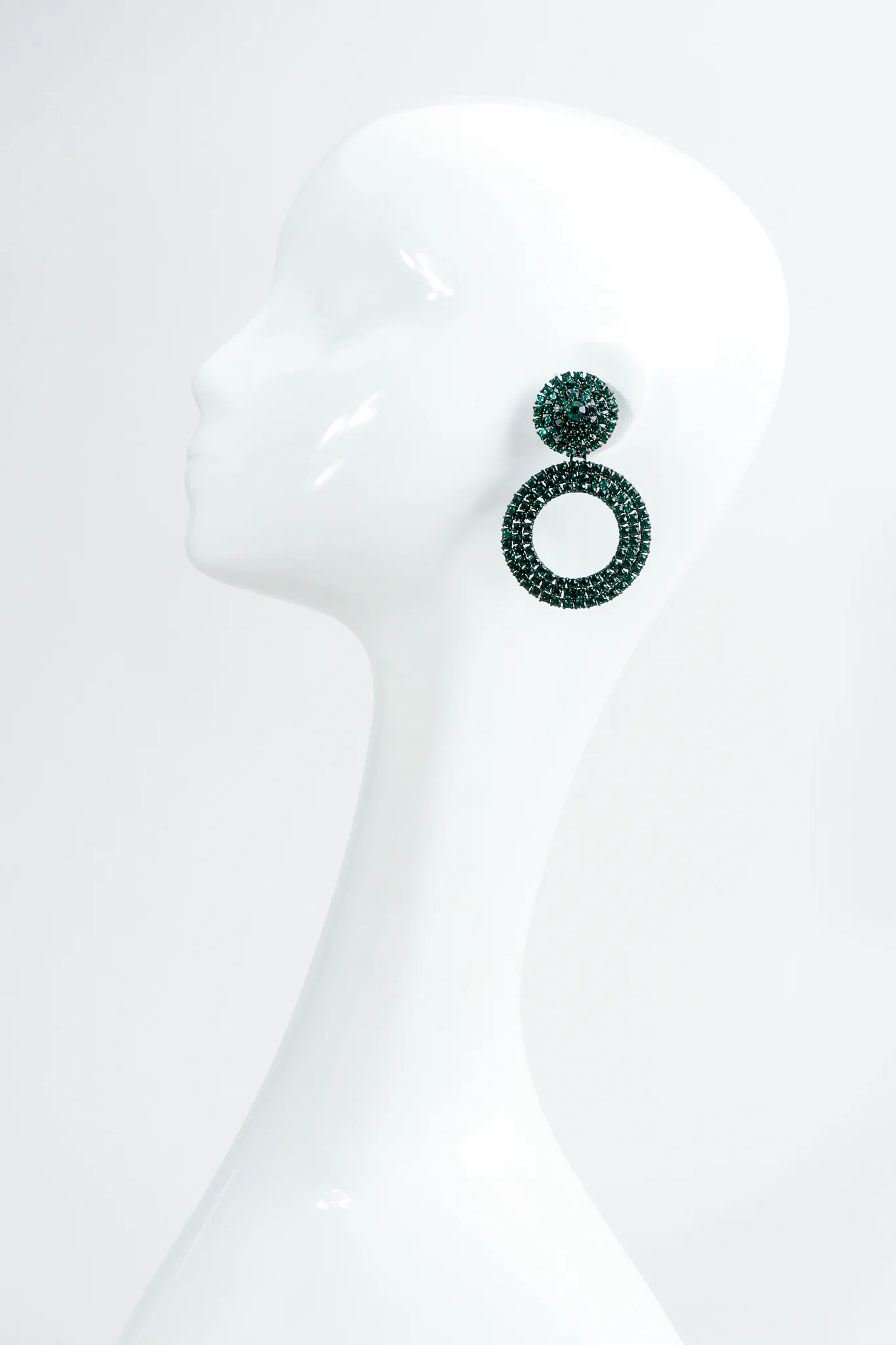 Emerald Hoop Drop Earrings - Image 2