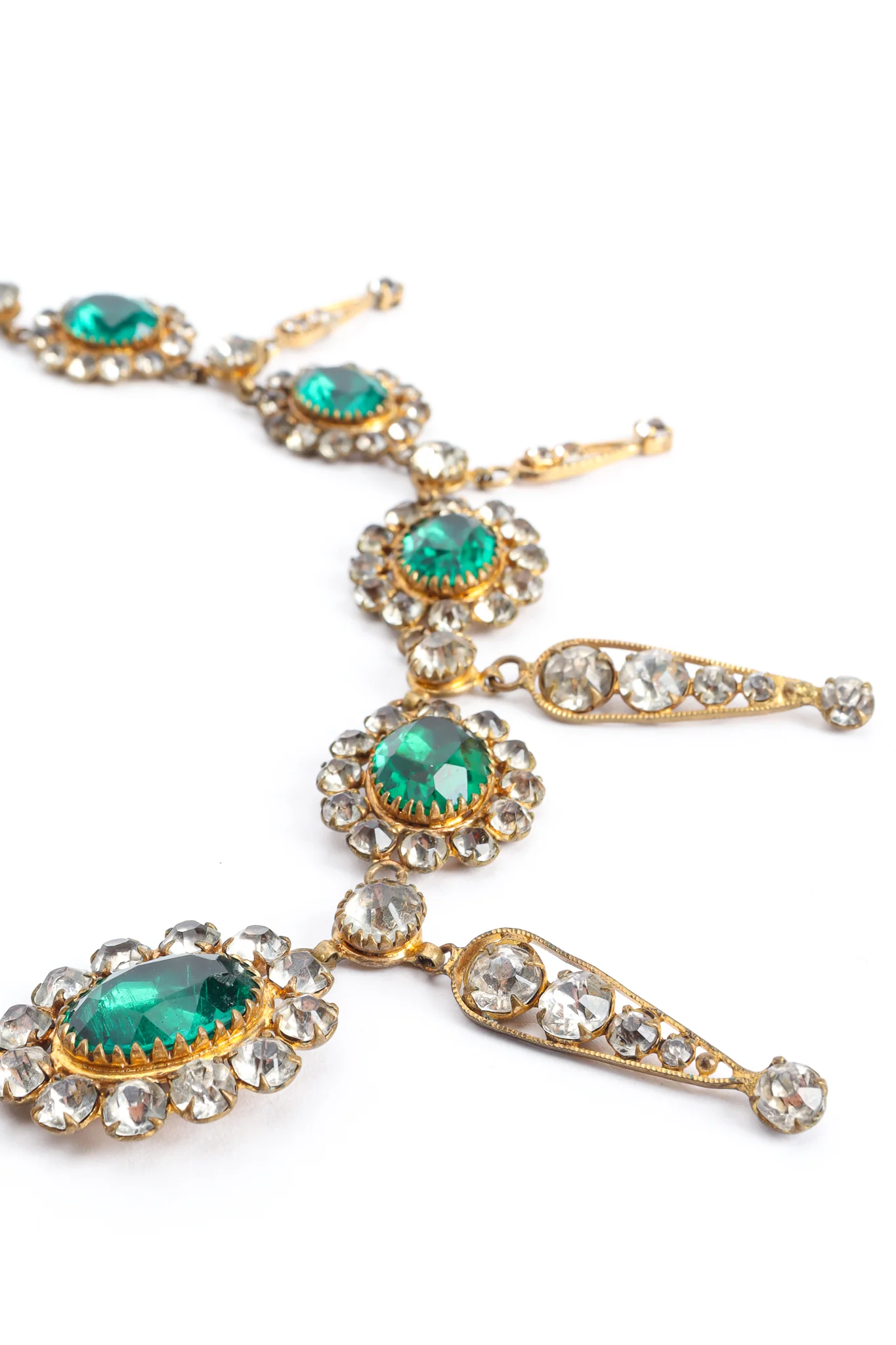 Emerald Rhinestone Drop Necklace - Image 4