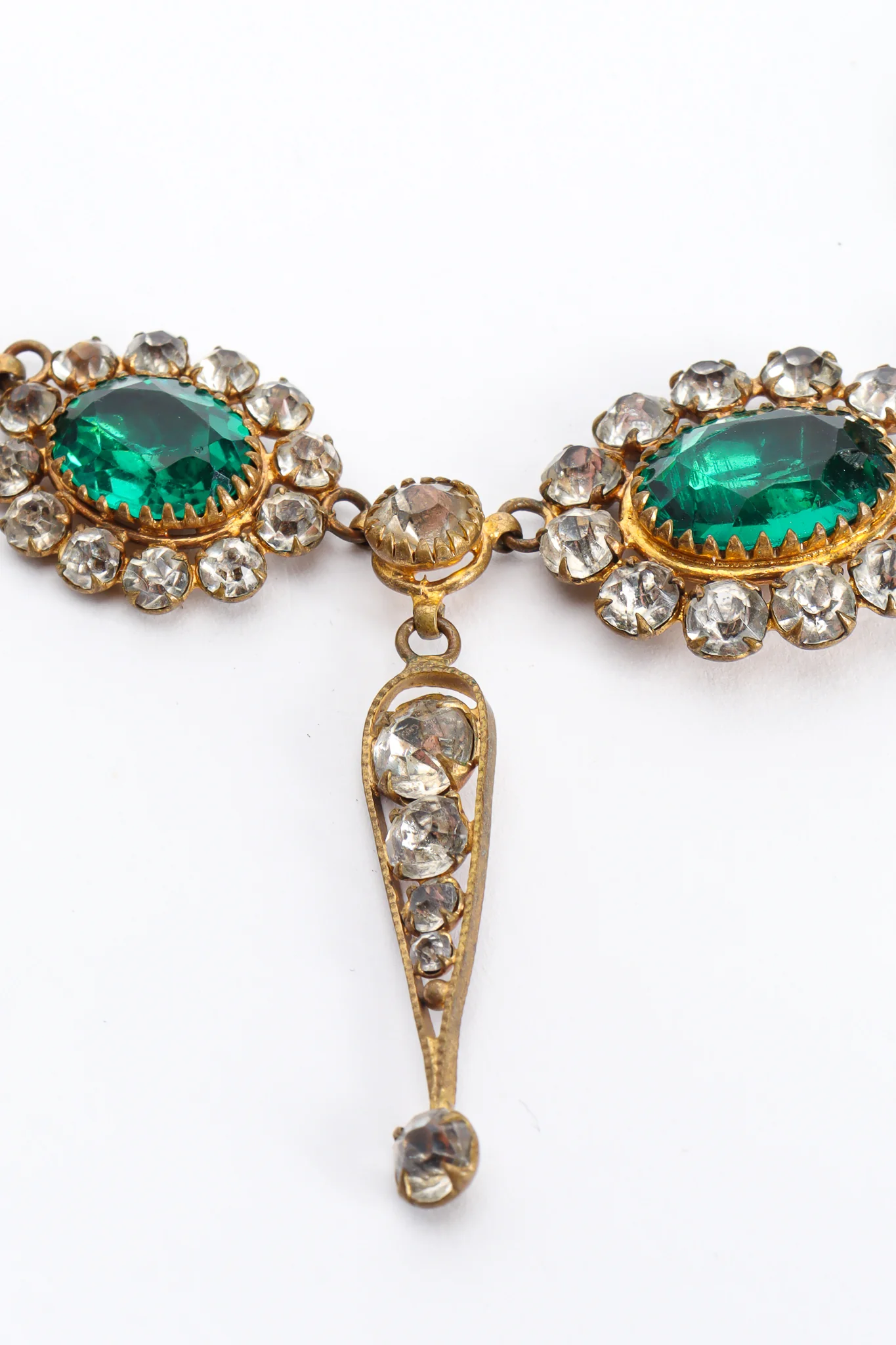 Emerald Rhinestone Drop Necklace - Image 5