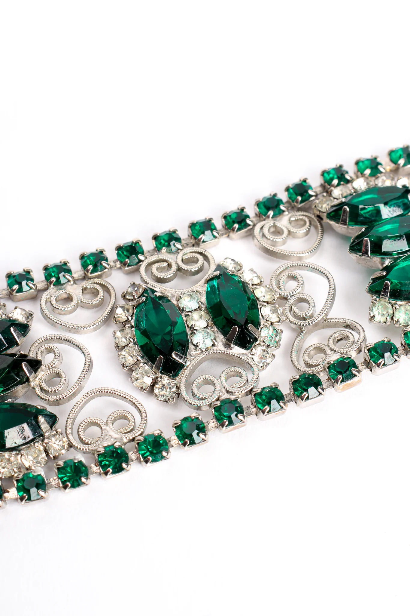 Emerald Rhinestone Metal Lace Belt - Image 10