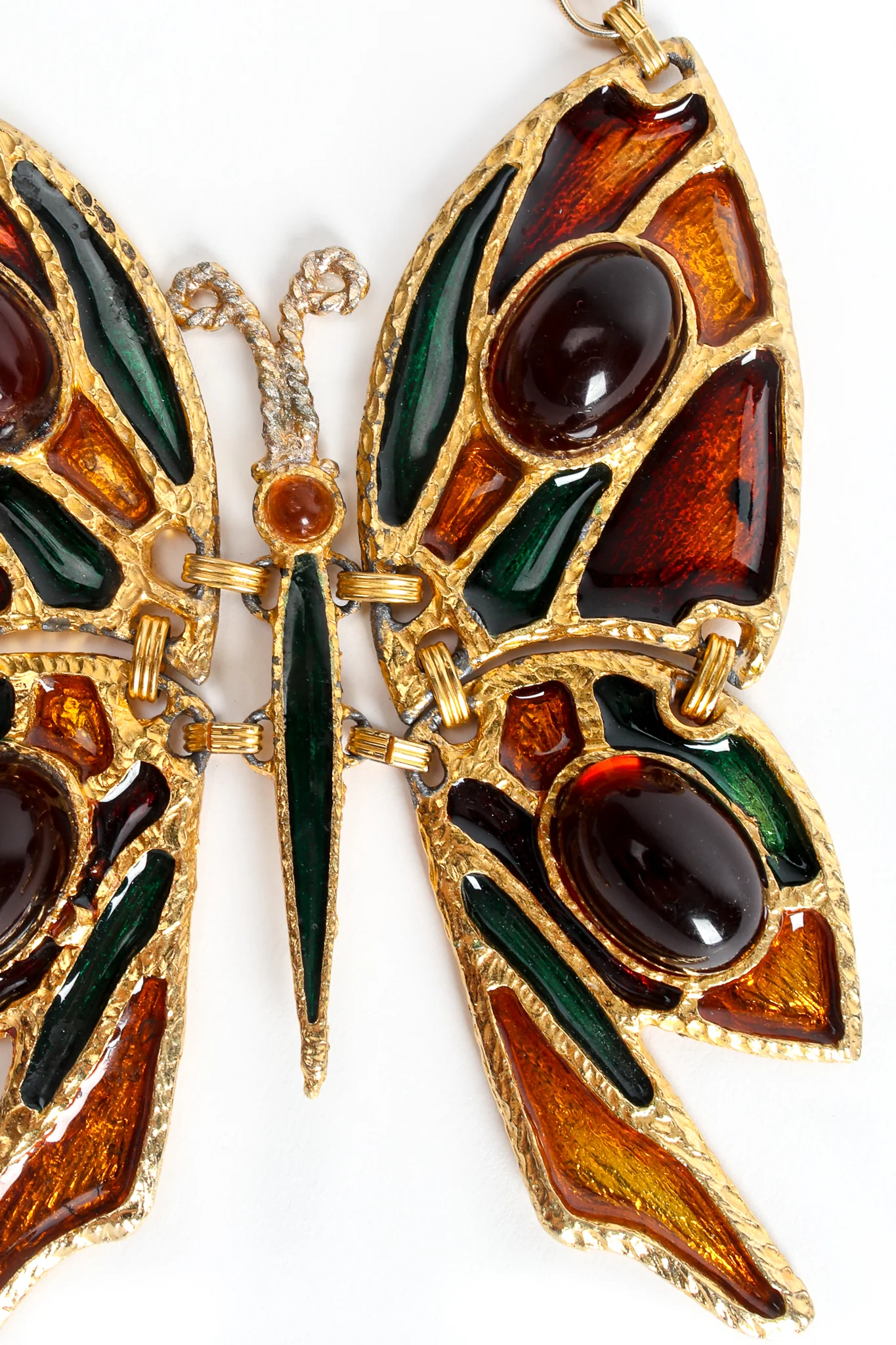 Enamel Butterfly Plate Necklace - Image 5