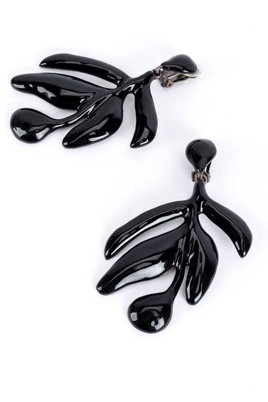 Enamel Laurel Leaf Drop Earrings - Image 3