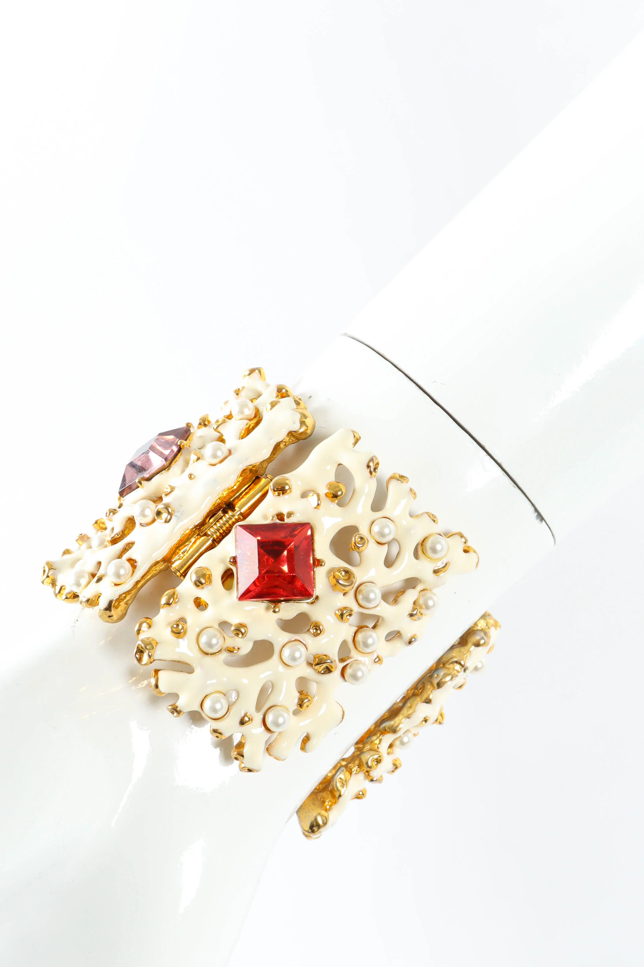 Enamel Pearl Stone Cuff - Image 3