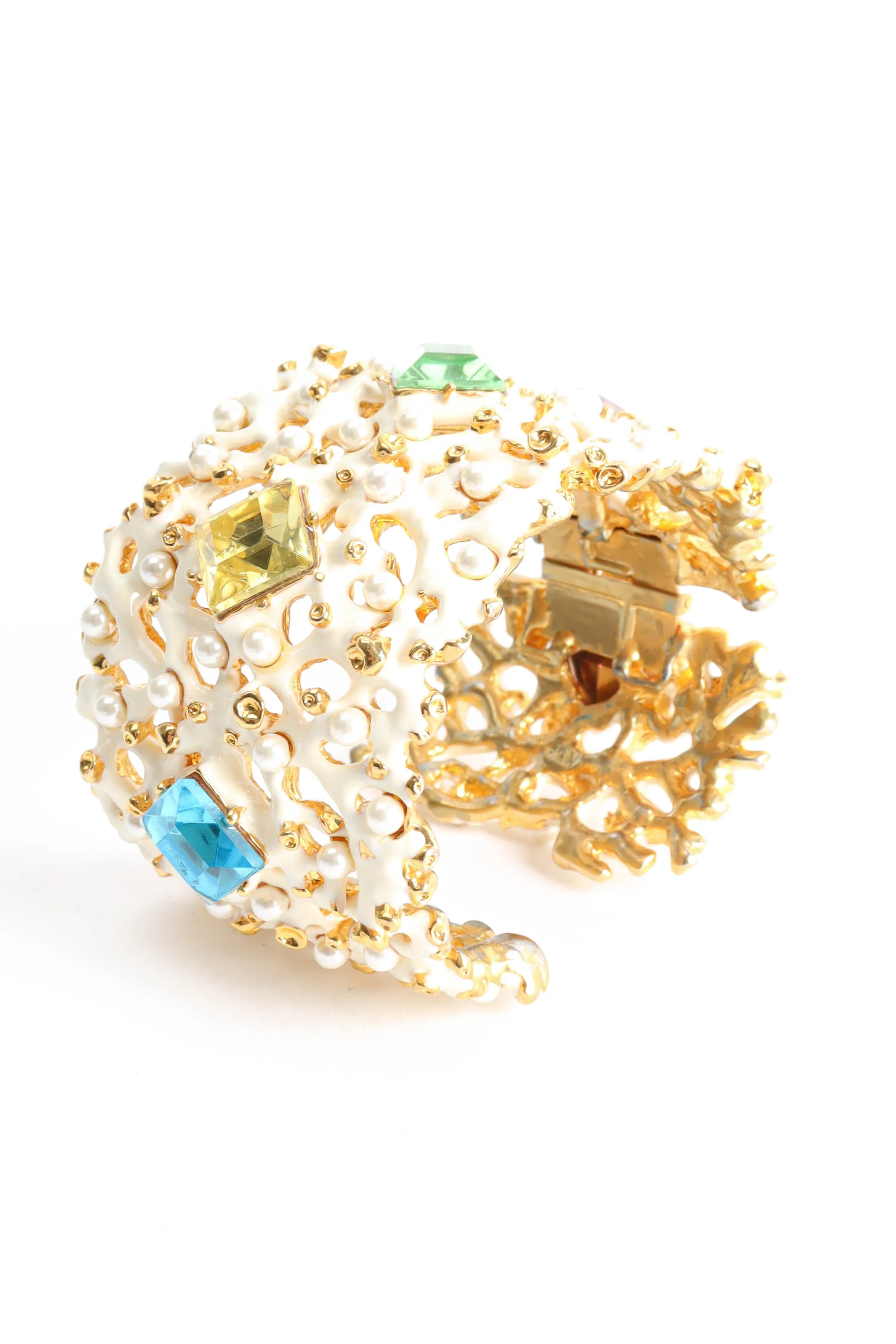 Enamel Pearl Stone Cuff - Image 4