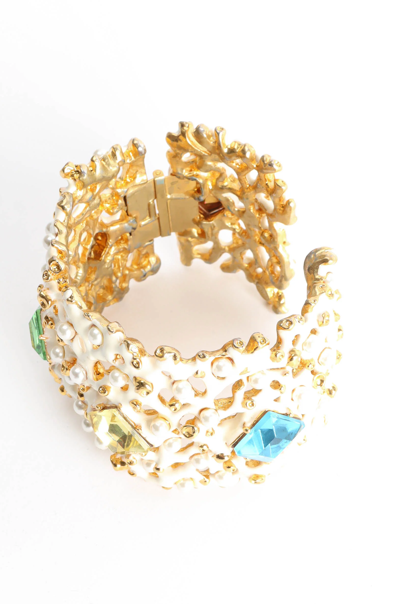 Enamel Pearl Stone Cuff - Image 8