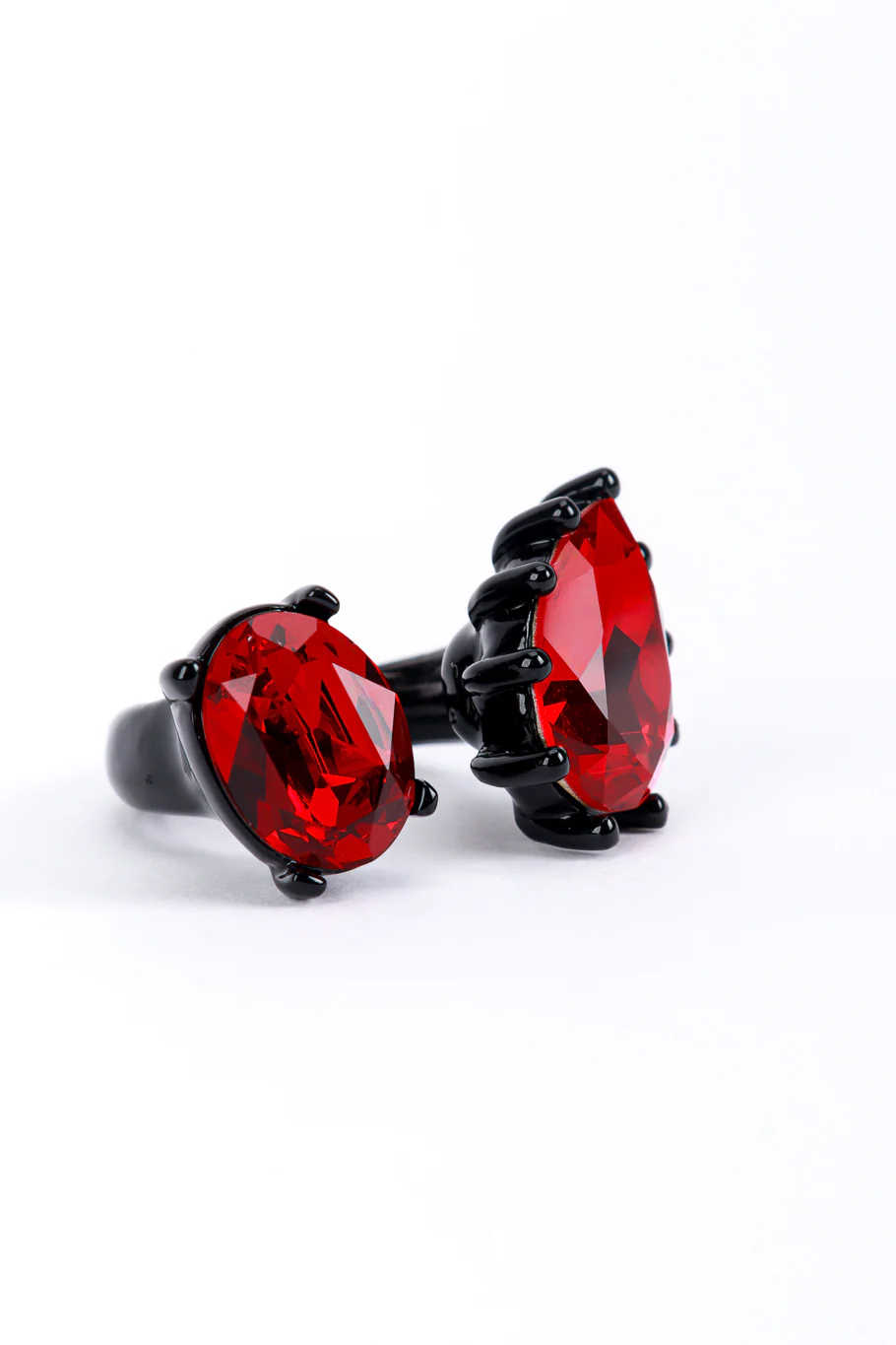 Enamel Ruby Crystal Open Ring - Image 3