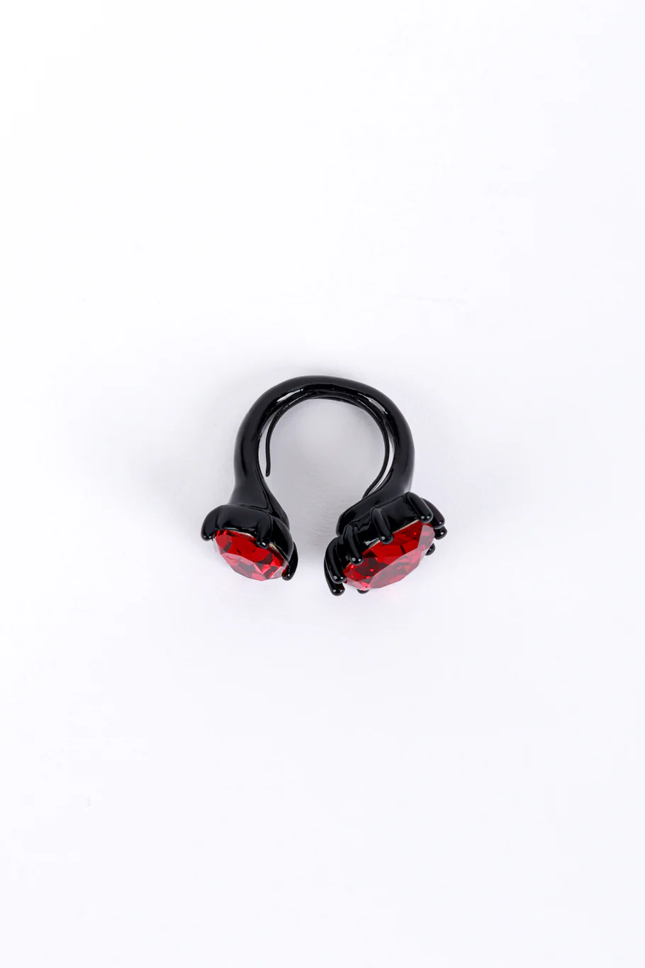 Enamel Ruby Crystal Open Ring - Image 4