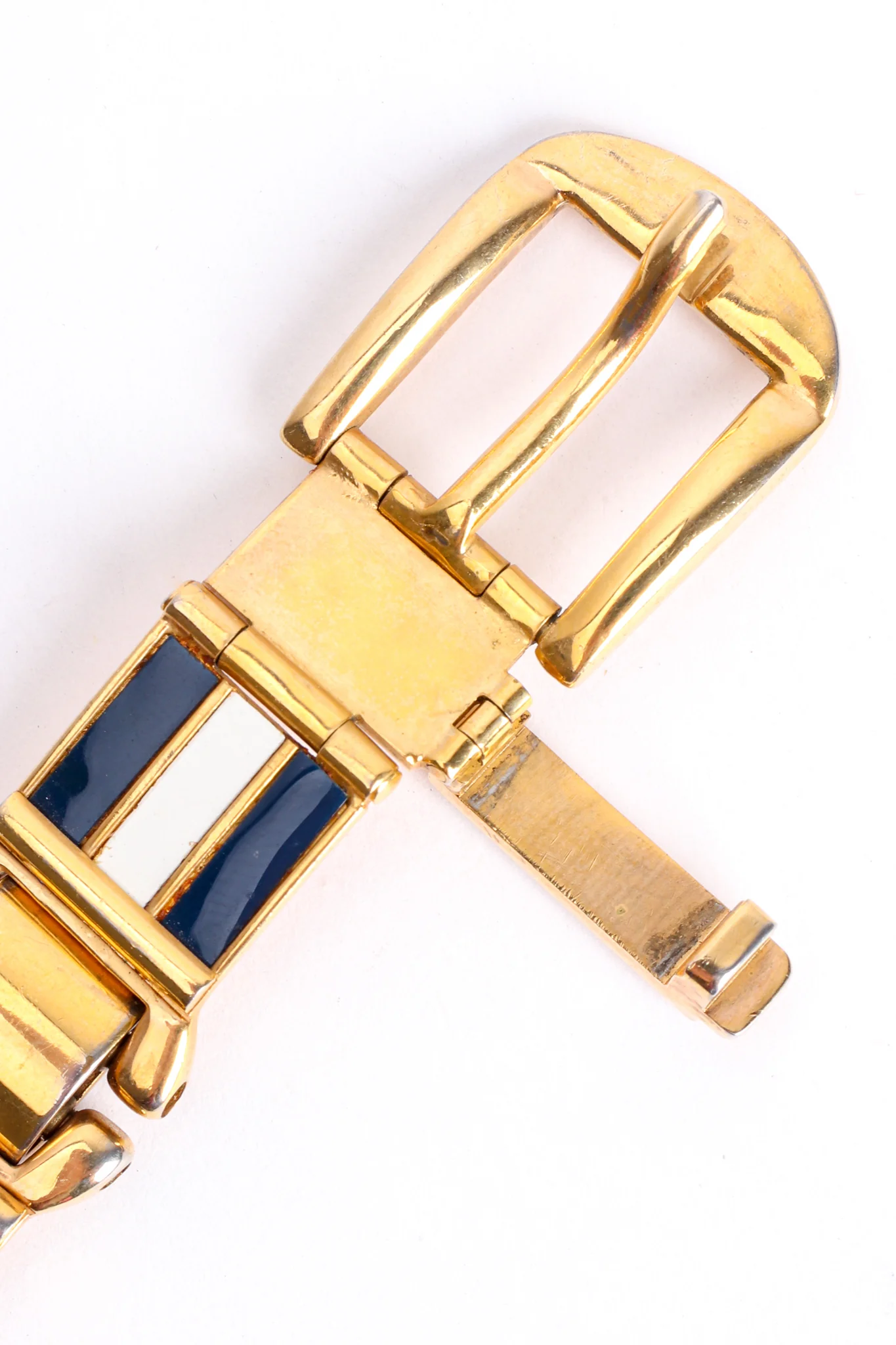 Striped Enamel Metal Belt - Image 6