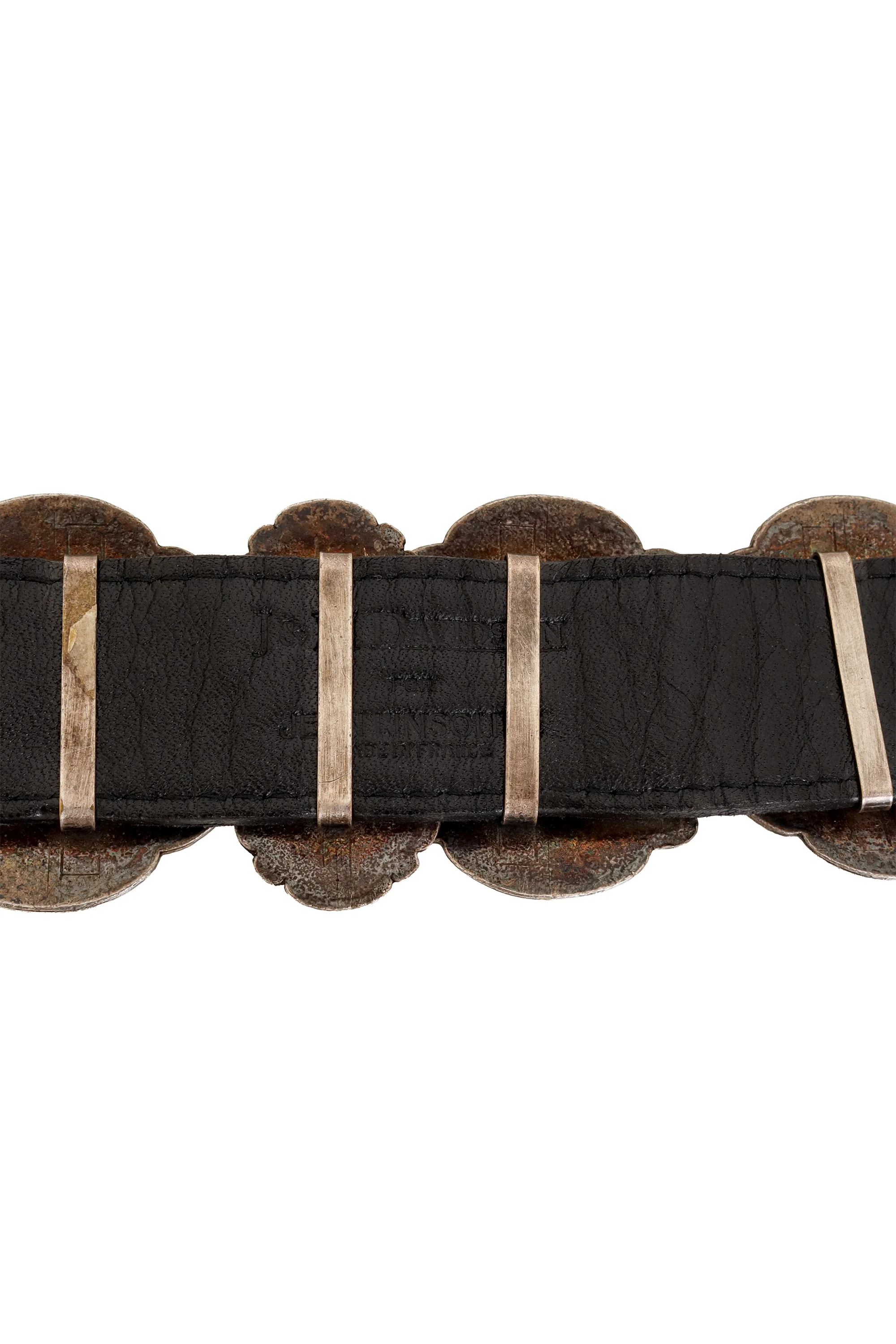 Engraved Floral Plate Leather Belt - Image 7