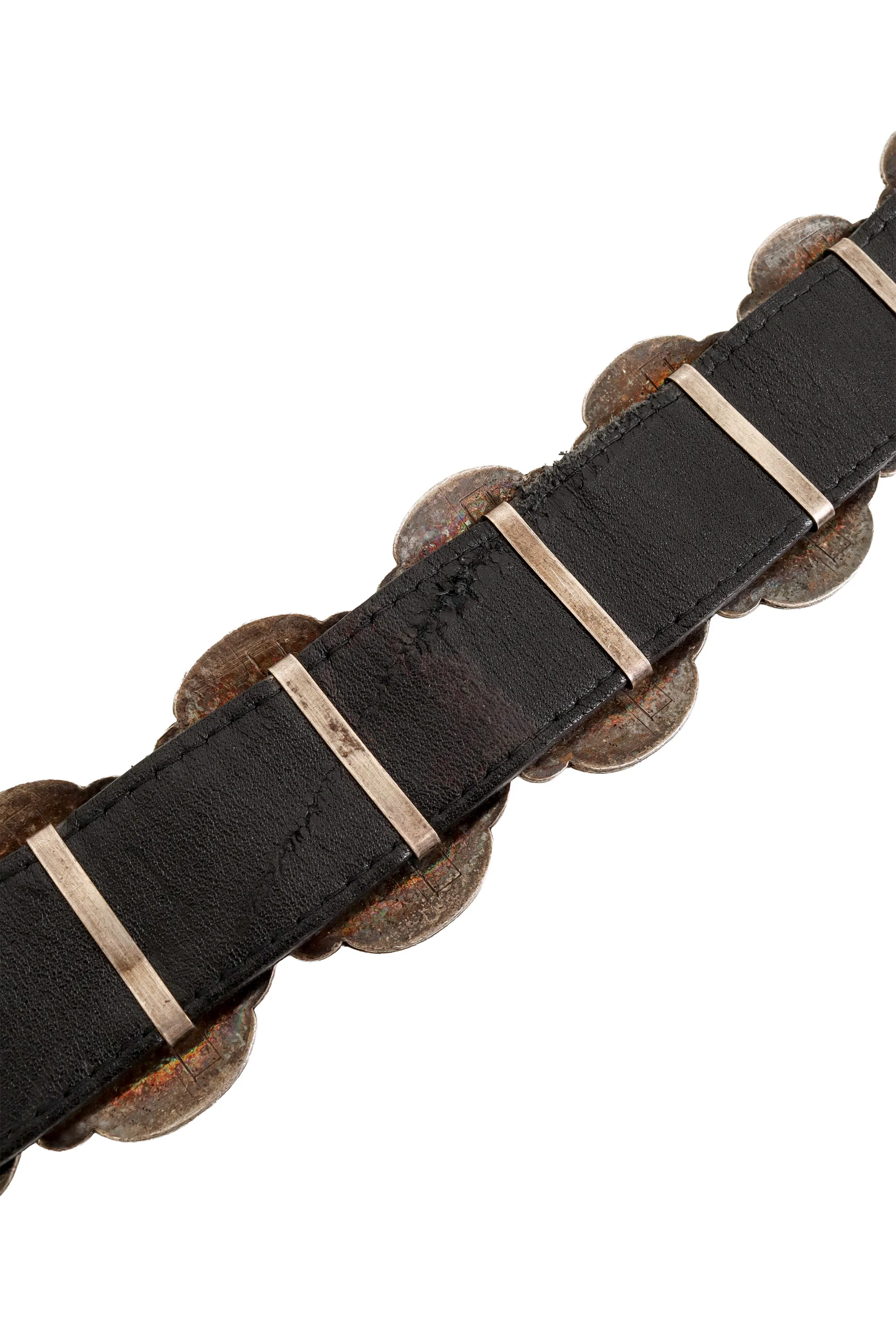 Engraved Floral Plate Leather Belt - Image 8