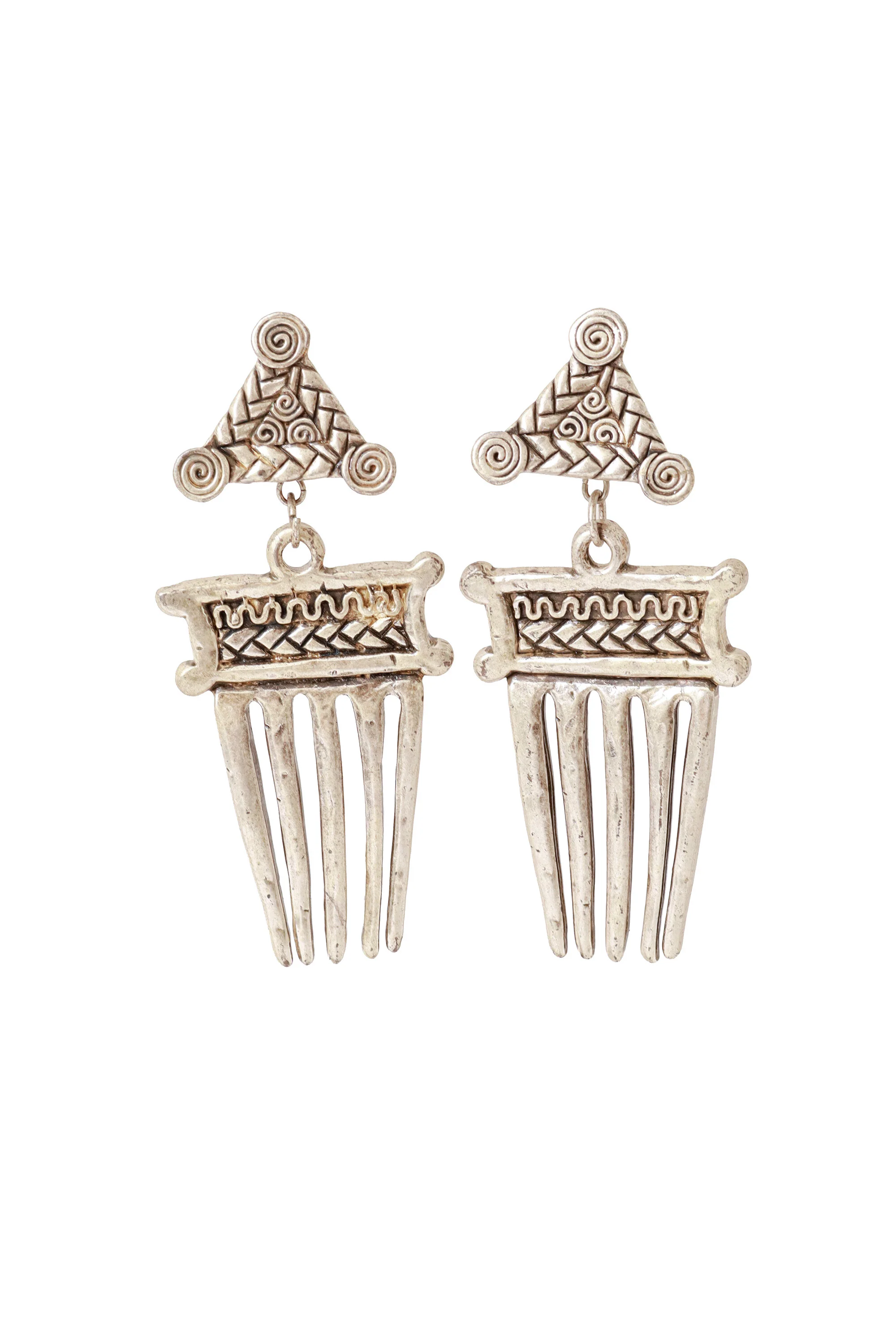 Ethnic Comb Drop Earrings