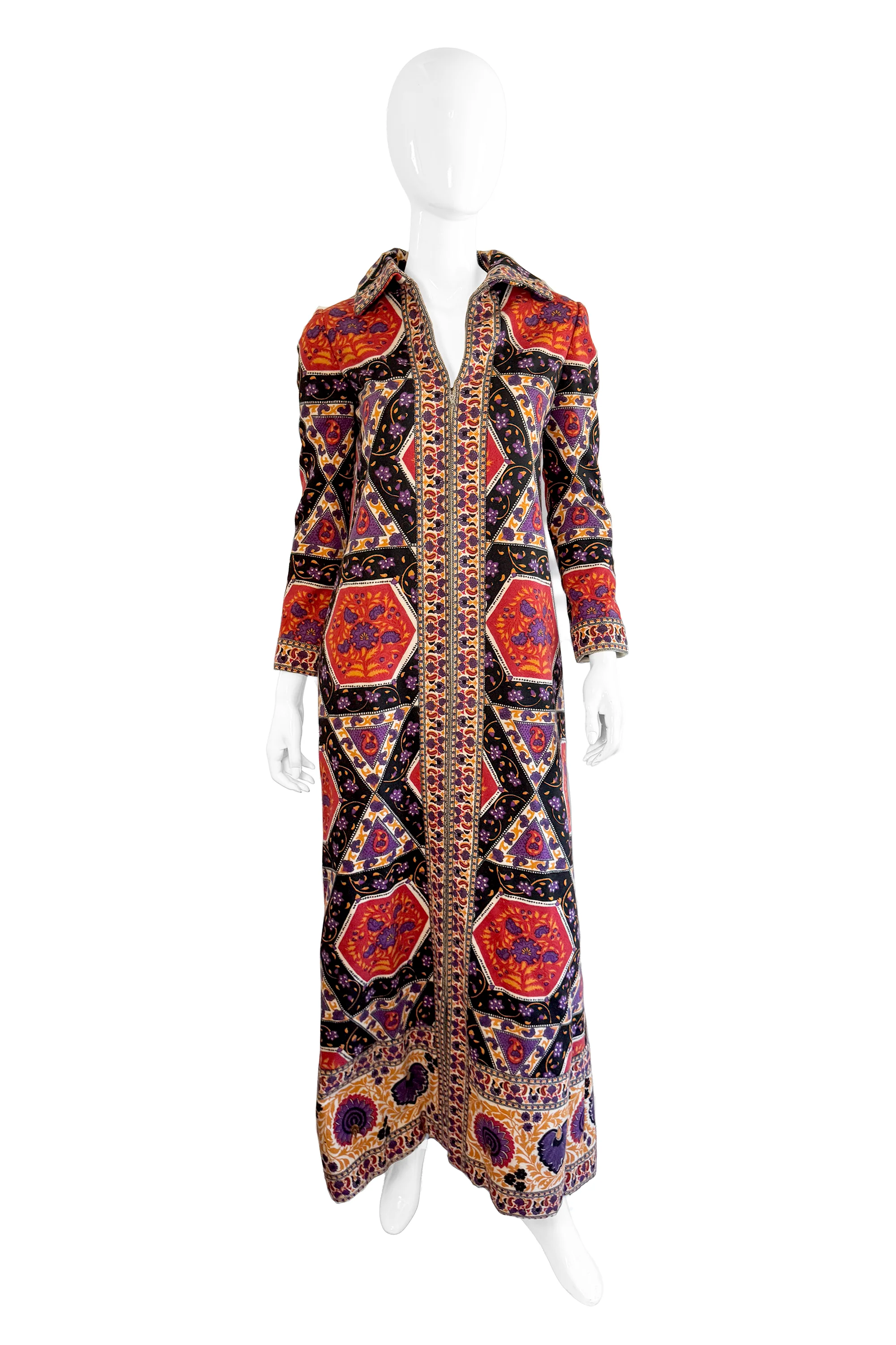 Ethnic Zip-Up Coat