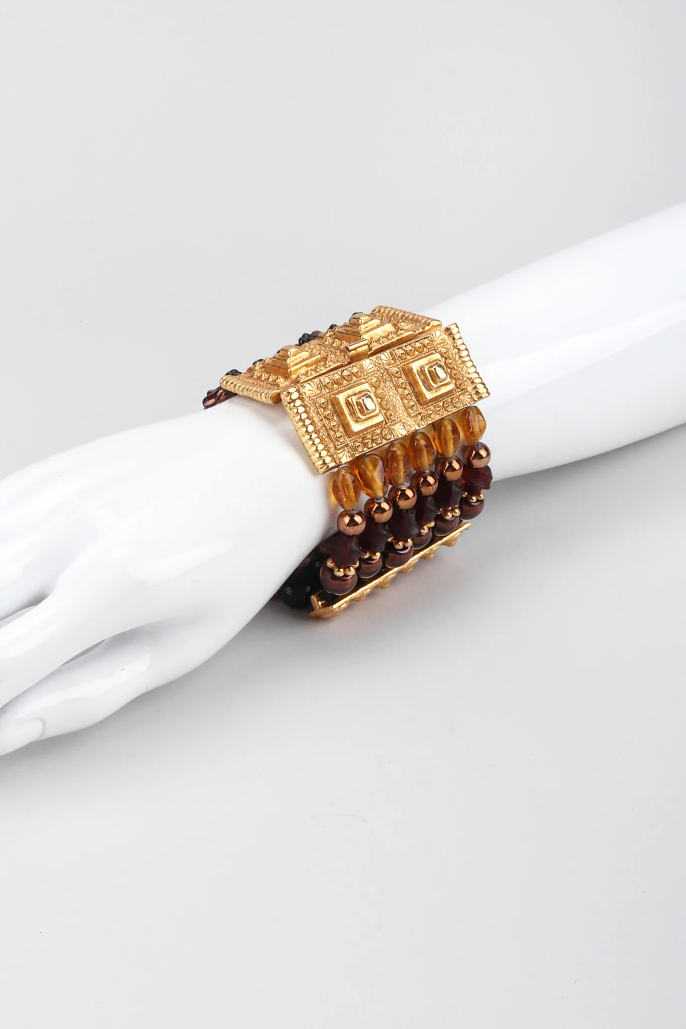 Etruscan Beaded Cuff Bracelet - Image 7
